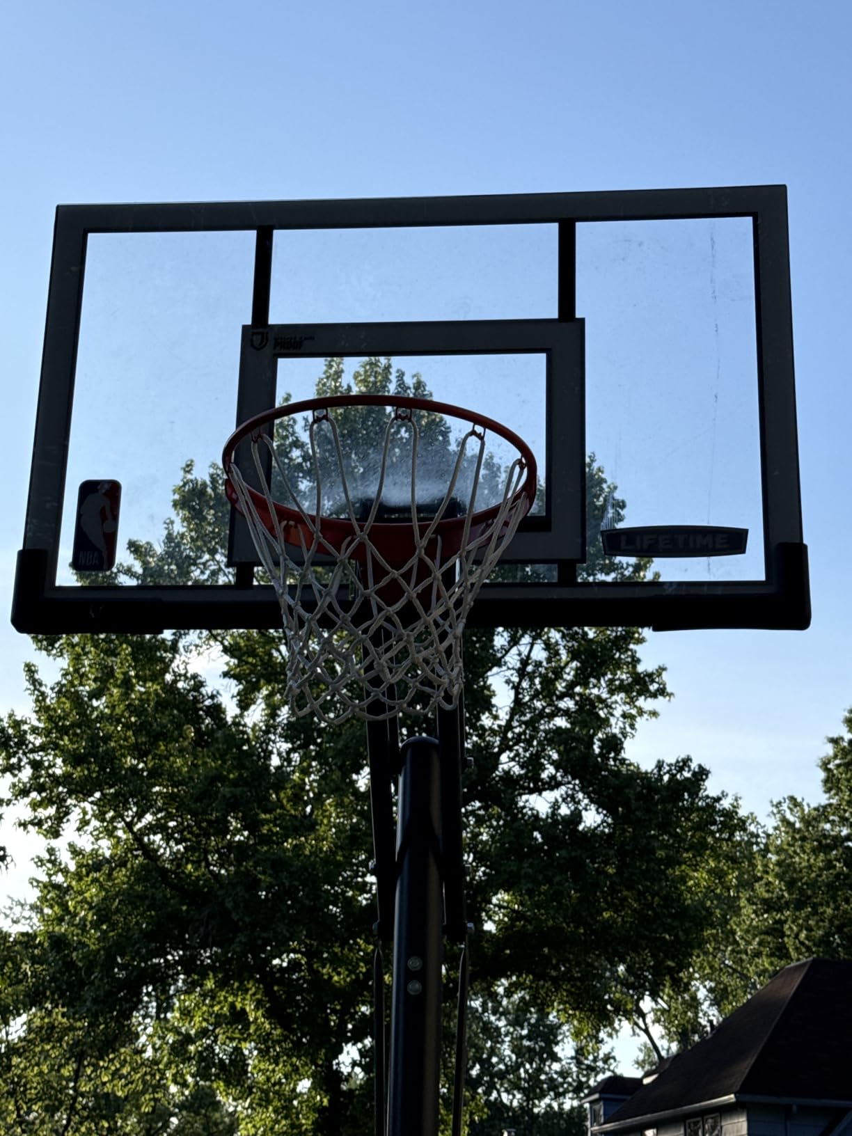 NBA In-Ground Basketball Hoop, 54 Inch Shatterproof Backboard, Adjustable Height 7.5-10 Ft, Power Lift Adjust, Slam-It Pro Rim, Polycarbonate and Steel customer photo 1