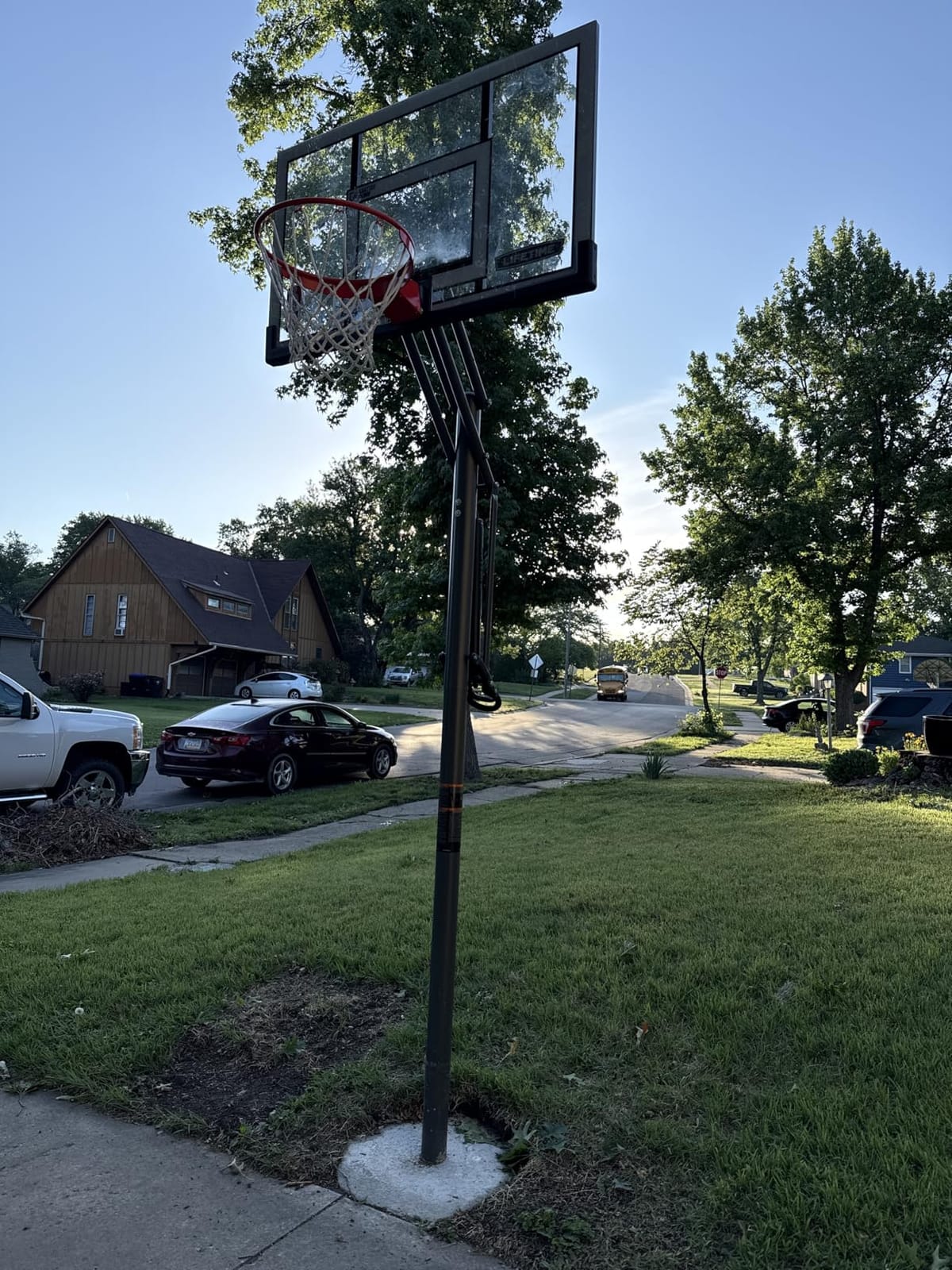 NBA In-Ground Basketball Hoop, 54 Inch Shatterproof Backboard, Adjustable Height 7.5-10 Ft, Power Lift Adjust, Slam-It Pro Rim, Polycarbonate and Steel customer photo 2