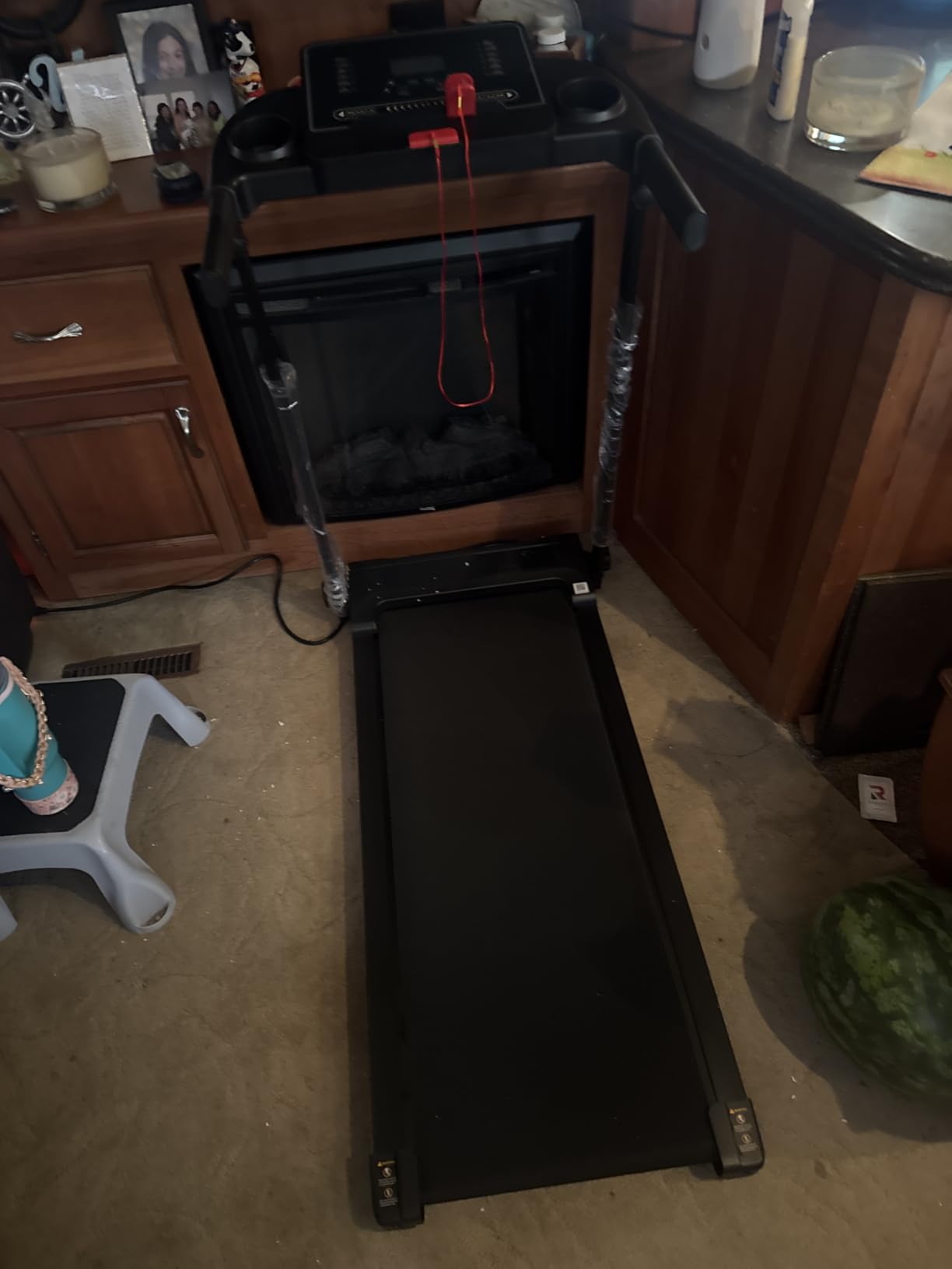 Treadmills for Home Walking Pad Machine Foldable Treadmill with Handle Bar | Tread mill for Running Jogging Gym Compact Portable Small Caminadora Electrica Folding Tred Mills with LED Dispay Pcrignbm customer photo 1