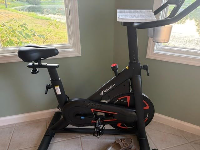 MERACH Exercise Bike, Magnetic Resistance, 330lbs Capacity | Stationary Bike for Home, Quiet Drive, Fitness App with Courses, Adjustable Seat, Indoor Cycling Bike customer photo 1