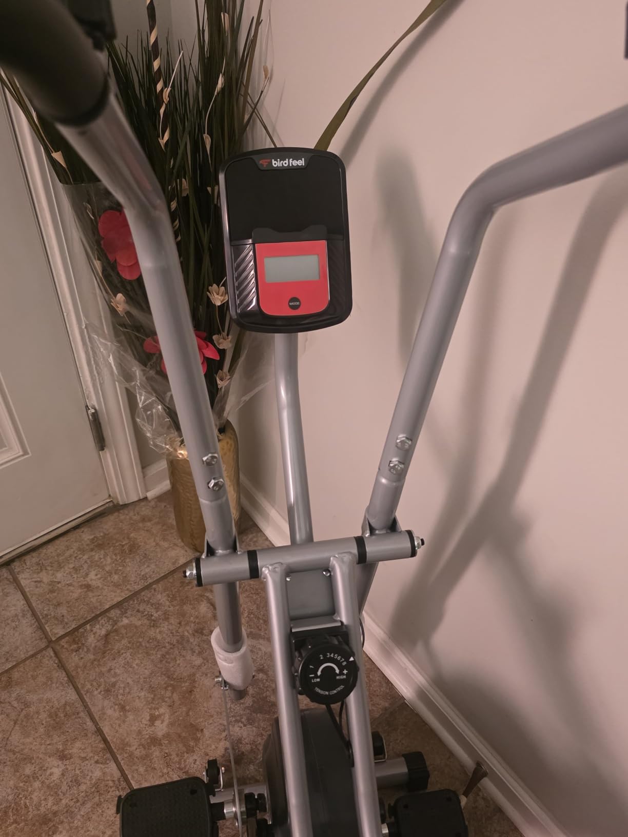 Foldable Elliptical Exercise Bike, 8-Level Magnetic Stationary Bike Home | Quiet Indoor Fitness Bike with Moving Arm Handles & Adjustable Seat, 300LBS Capacity for Cardio and Rehab Training customer photo 2