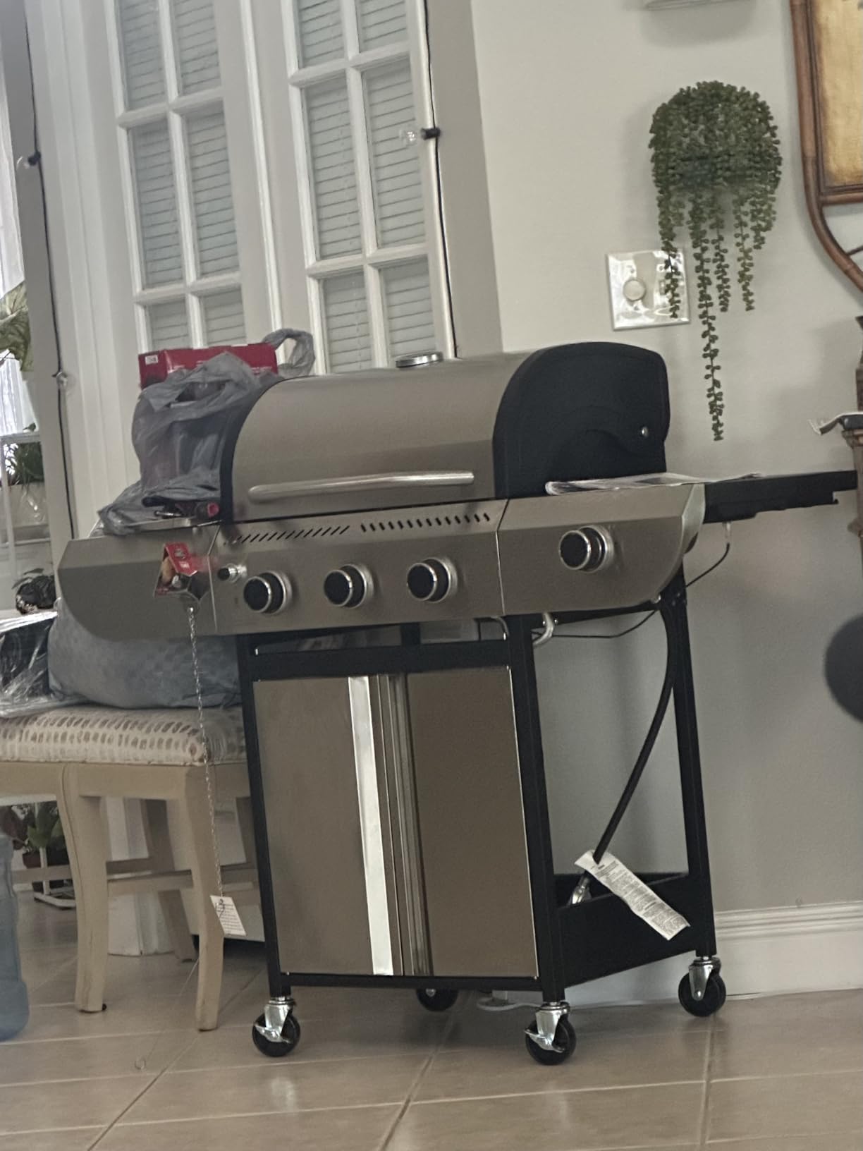 3-Burner Propane Gas Grill with Side Burner, 34,000 BTU Stainless Steel BBQ Grill - Heavy-Duty Porcelain-Enameled Grates for Patio and Outdoor Cooking customer photo 2
