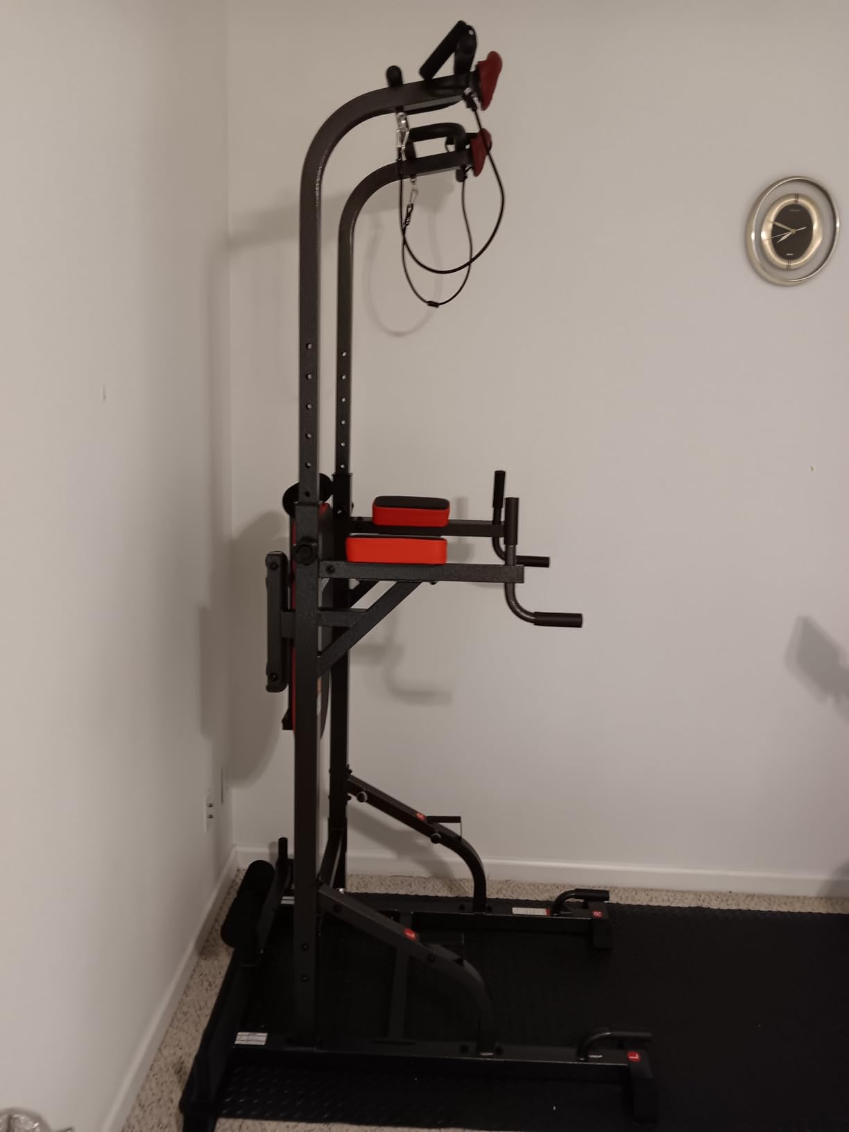 Pull Up Bar Power Tower Dip Station with Cable Machine, 450LB Home Gym | Pull up bar, dip station and 16-position cable system for pull ups, dips, lat pulldowns, rows and full-body training customer photo 2