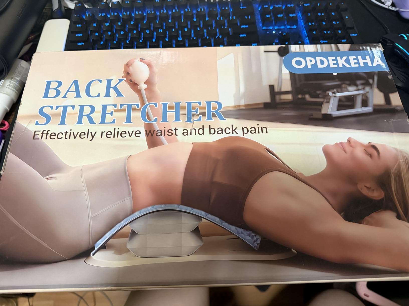 Back Stretcher for Back Pain, Adjustable Height & Soft Sponge Material | Lumbar Back Stretcher With Acupressure Points, Air Pump Adjustable Height, Spine Stretching Support, Scoliosis, Manual Included customer photo 2