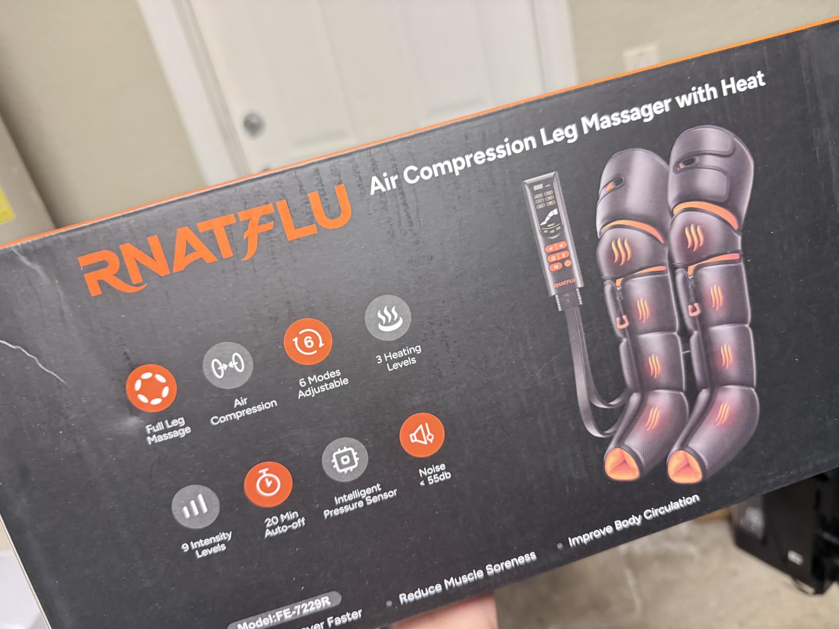 Leg Massager with Heat and Compression for Circulation Pain Relief | Sequential Air Compression Boots with Heated Knee, 9 Intensity, 6 Modes, 3 Heat, Foot Calf Thigh Massage, Pressure Sensor customer photo 1