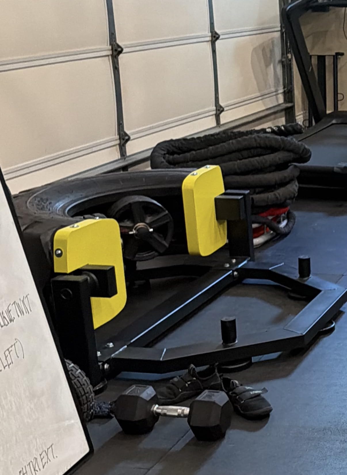 Tire Flip Trainer, Heavy Duty Steel Tire Flipping Machine with Weight Plate Posts, Non-Slip Base for Crossfit, Gym & Home Workouts, Expandable Full-Body Training Equipment customer photo 1