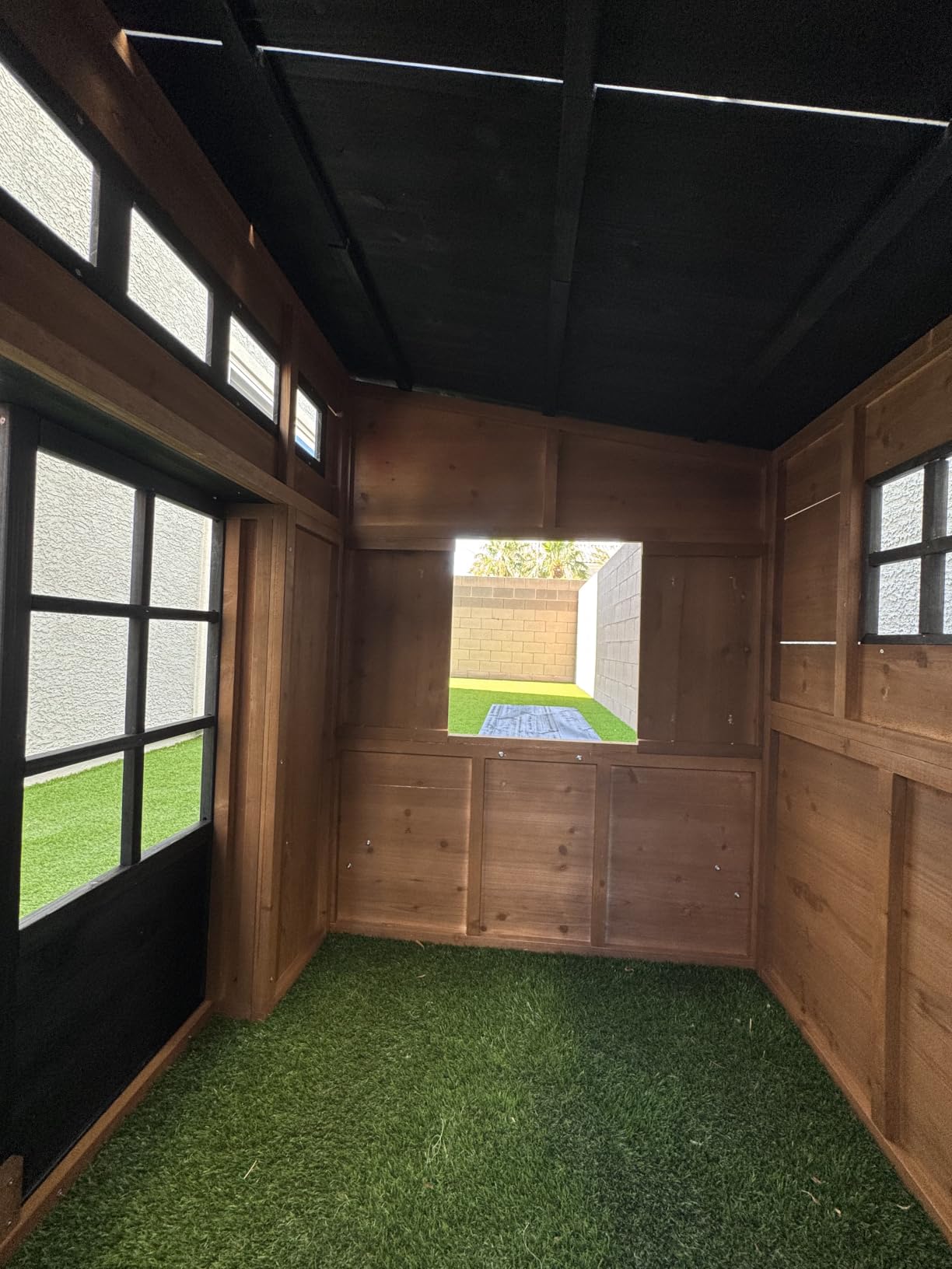 Aoxun Kids Outdoor Playhouse Backyard Cottage Play House for Kids Ages 3-8 | Wood Playset with Play Kitchen,Doorbell ,Snack Bar,Pet Door,Blackboards,Flowerpots,Cottage Pretend Playground for Toddler customer photo 2