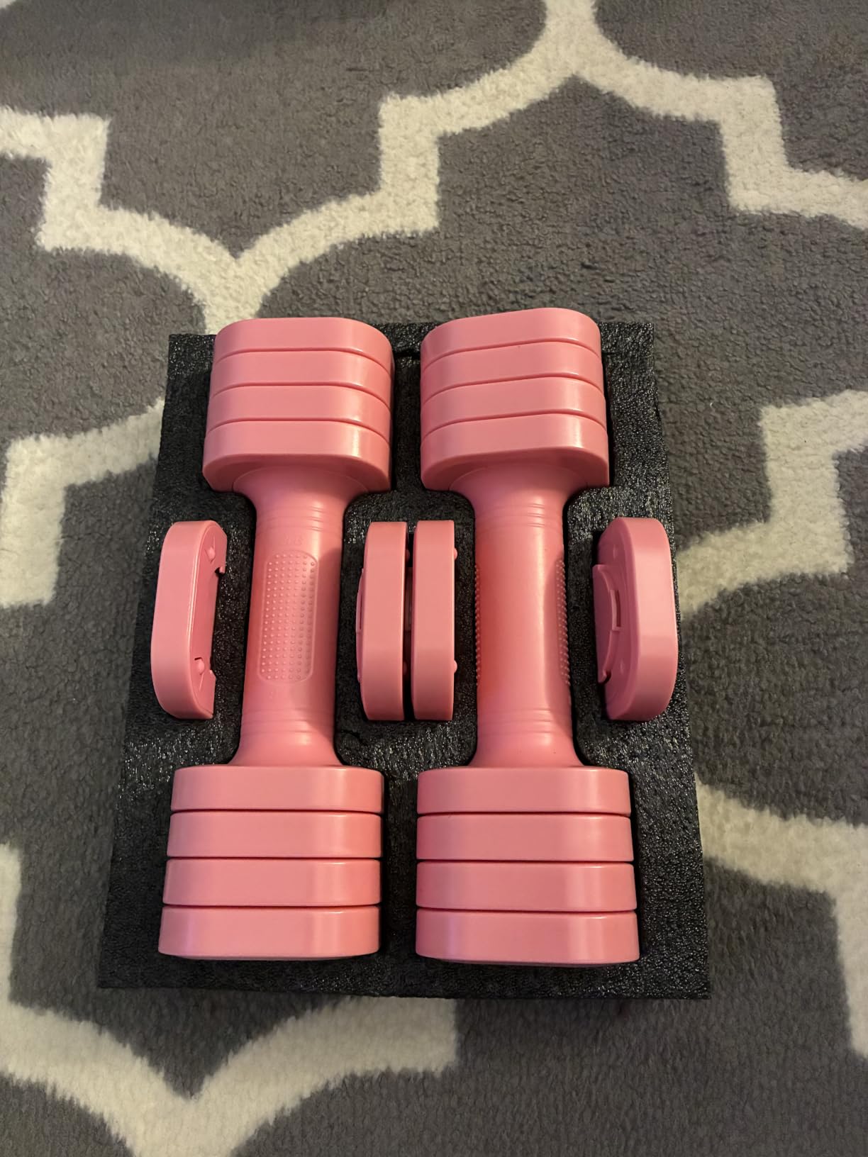 Equipro Hand Weights for Women at Home 6 LBS Adjustable Dumbbell Set of 2, Fast Adjust Dumbbells with TPU Soft Rubber Handle for Home Gym Exercise Training customer photo 1