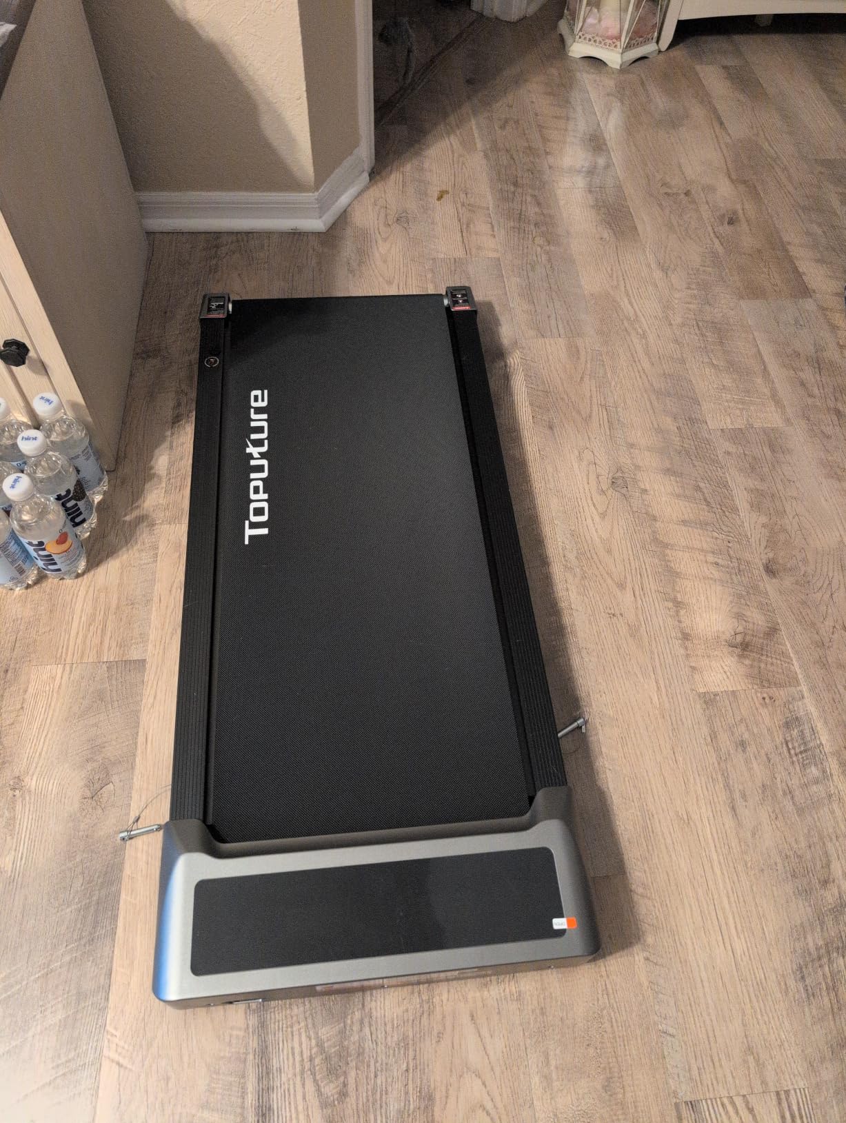 TOPUTURE Walking Pad with 10% Incline, 3.0HP Brushless Quiet Under Desk Treadmill, Portable Treadmills for Home/Office, Running Machine 300 lbs Capacity with RGB LED Screen customer photo 2