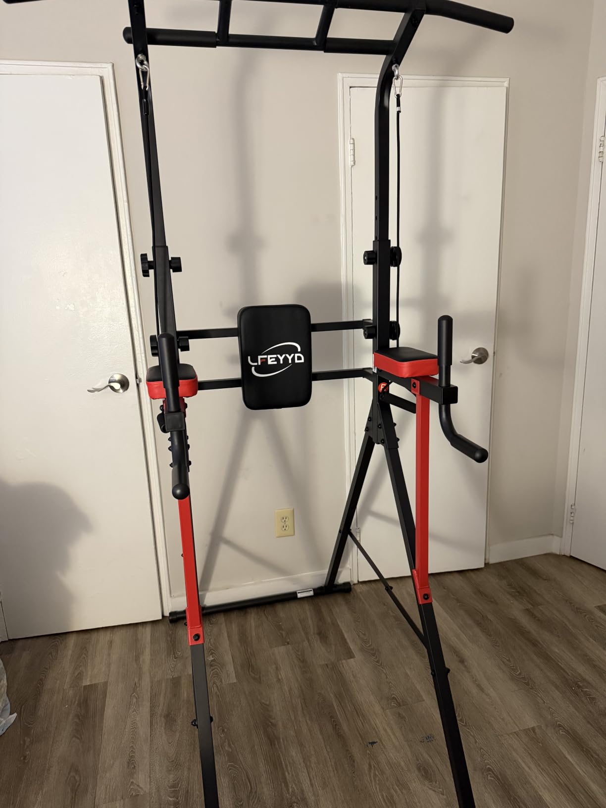 Power Tower Pull Up Bar Free Standing,Home Gym Strength Training Equipment | Dip Station ,13-Height Adjustment Supports Pull Ups,knee Raises, Push Ups, Full-Body Strength Training, 400LBS Capacity customer photo 2