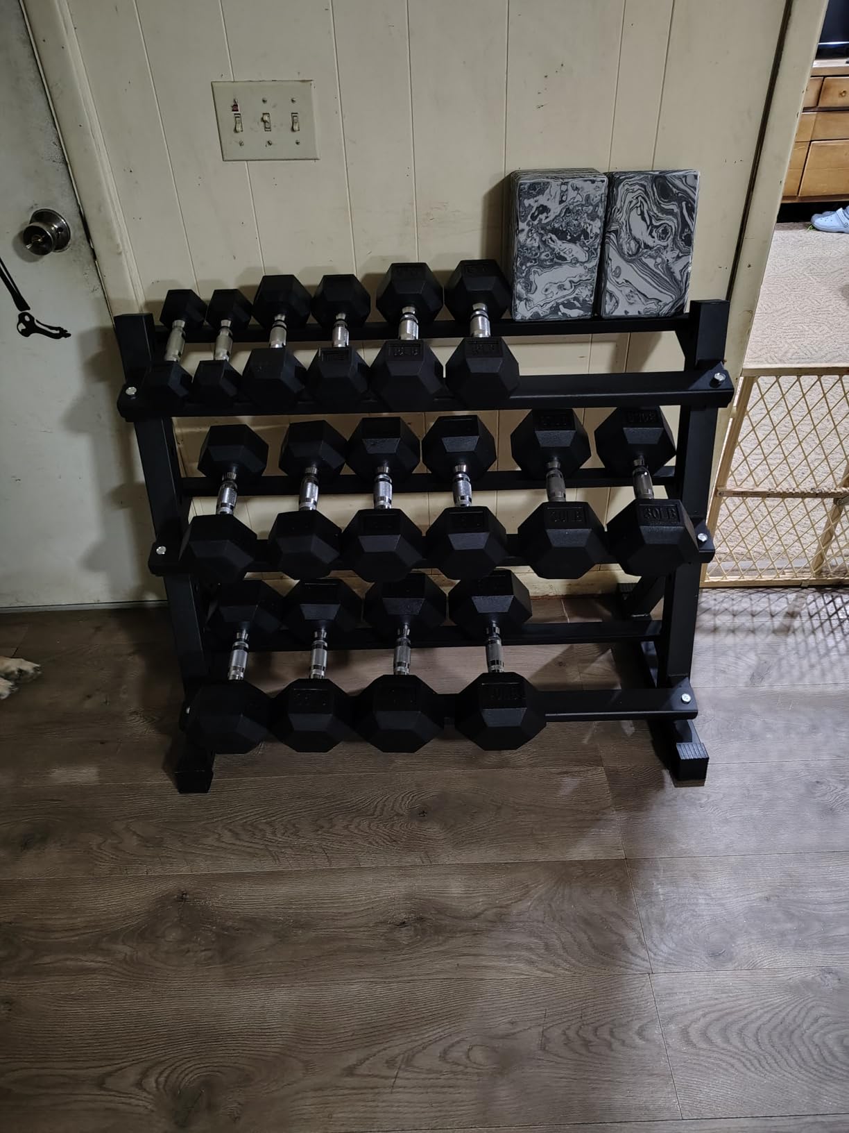 HANDBODE Rubber Coated Hex Dumbbell Set with Rack, 300-840 lb | Fixed Weights Sets with Heavy Duty Storage Stand, Multiple Weight Options Home Gym Equipment for Strength Training customer photo 2