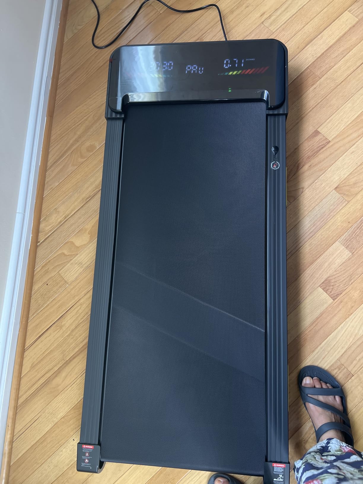 TOPUTURE Walking Pad Treadmill with 15% 15-Level Auto Incline, 3.0HP Quiet Brushless Under Desk Treadmill, Compact Treadmills for Home/Office, RGB LED Screen, Bluetooth Speaker, Remote/App Control customer photo 2