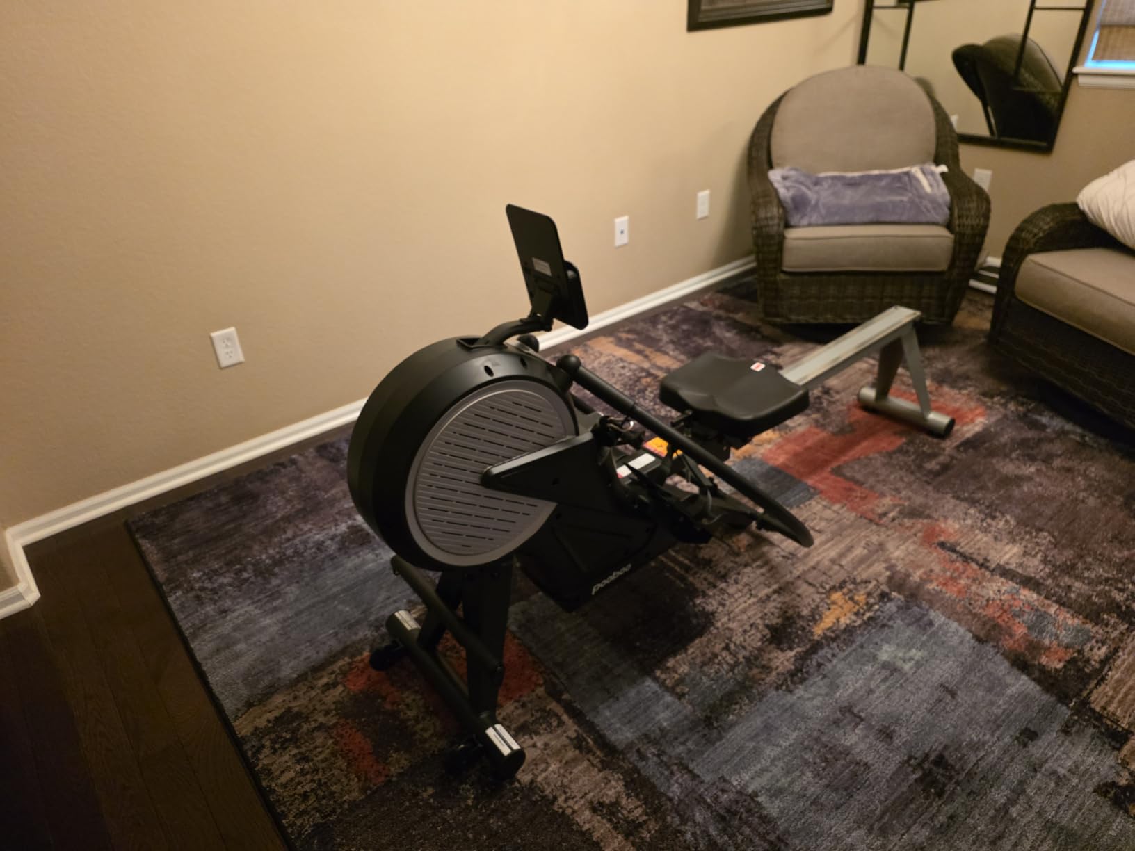 pooboo Dual Scull Rowing Machine with Wind and Magnetic Resistance | Rower Machine with 400 Lb Capacity, 14 Resistance Levels, Foldable Design, Quiet Operation And App Support for Home Workouts customer photo 2