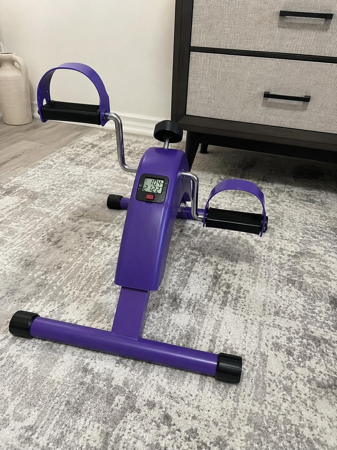 Under Desk Bike Pedal Exerciser for Arms and Legs, Foldable Mini Exercise Bike with LCD Display and Adjustable Resistance for Home and Office customer photo 2