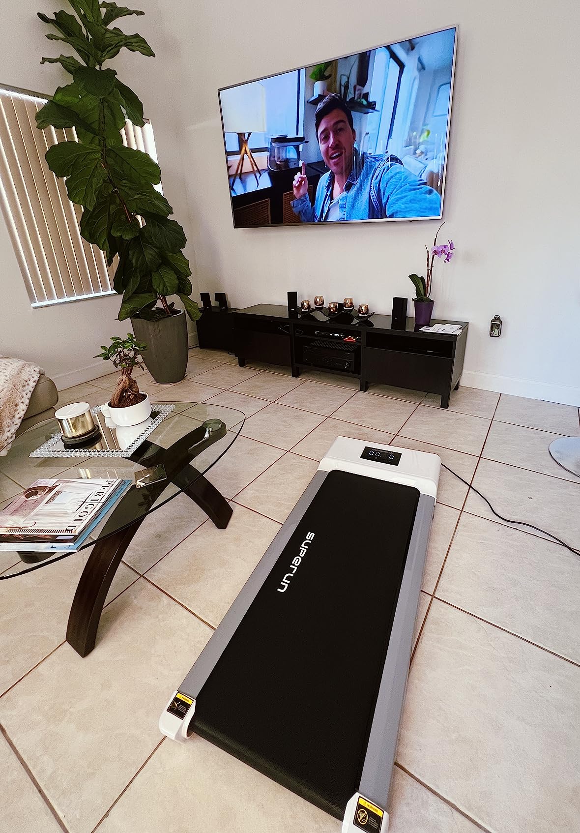 Superun Walking Pad with 6% Incline, 2.5HP Treadmill, 0.6-3.8 MPH, 300 lbs | Quiet Motor portable under desk treadmill for home office operates below 45dB for quiet typing customer photo 2