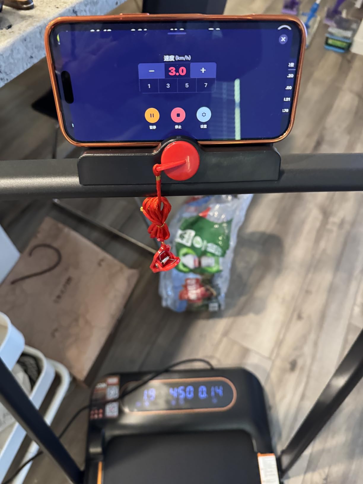 Walking Pad Treadmill with 15% Incline & Dual LED Display, 4 in 1 Walking Pad with Handle Bar, 3.5HP Foldable Treadmill with Incline, Treadmills for Home 350LBS, 4 Adjustable Incline, RGB Light customer photo 1