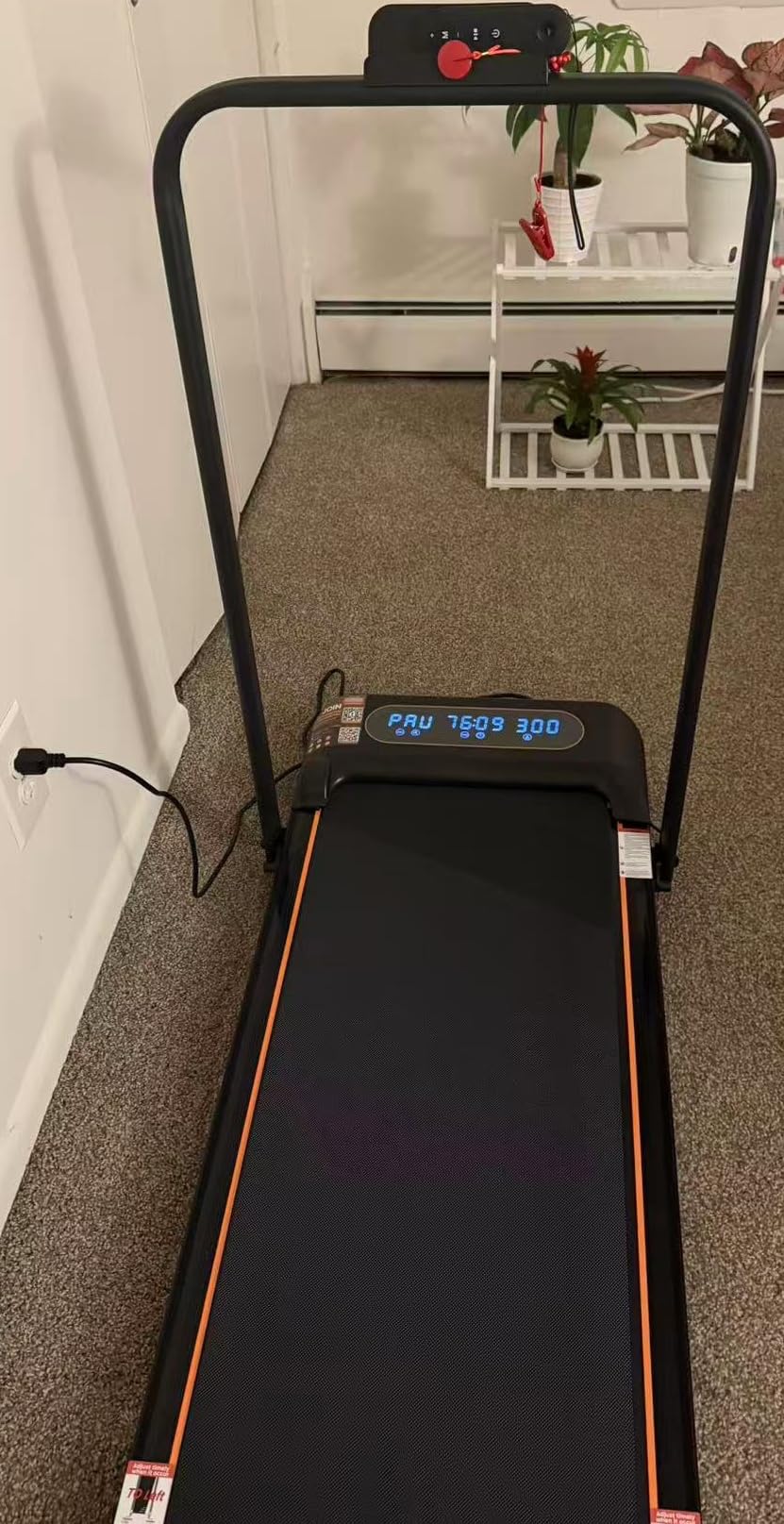 Walking Pad Treadmill with 15% Incline & Dual LED Display, 4 in 1 Walking Pad with Handle Bar, 3.5HP Foldable Treadmill with Incline, Treadmills for Home 350LBS, 4 Adjustable Incline, RGB Light customer photo 2