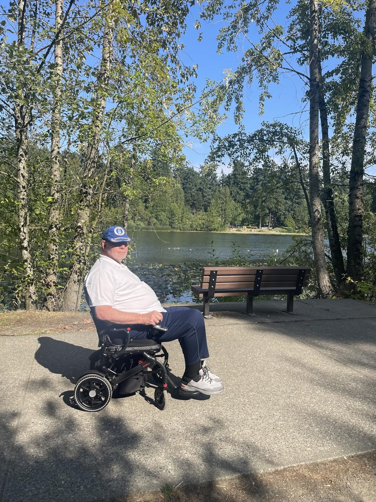 Electric Wheelchairs for Adults Foldable 36LBS Lightweight Frame, Airline Approval, 15 Miles Travel Range& 500W Brushless Motors Power Motorized for Seniors& Max Supports 350 LBS& LED Light-Red customer photo 1