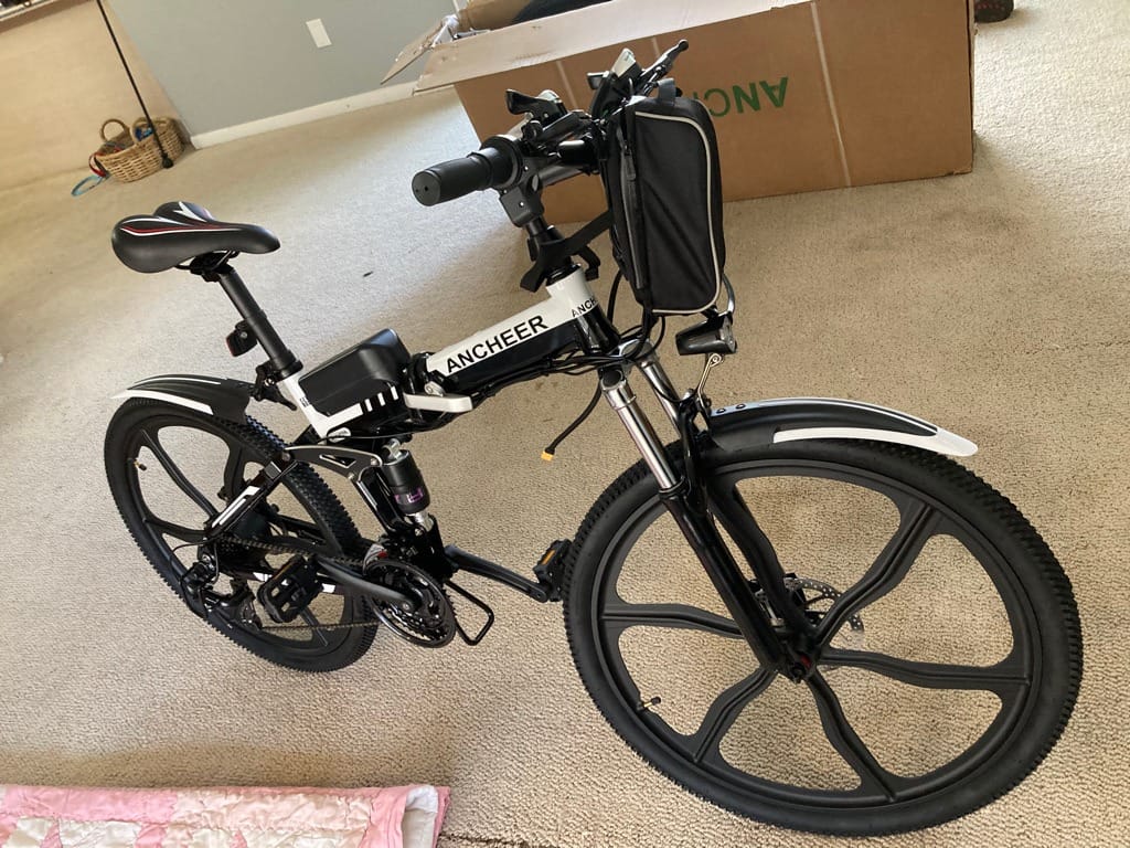 ANCHEER 26'' Electric Bike for Adults, Peak 749W Low Frame Commuter Ebike | 48V/374Wh Removable Battery Up to 50Miles(PAS), 7-Speed Step Through Commuter Ebike Electric Bicycle with Basket, LCD Display customer photo 2