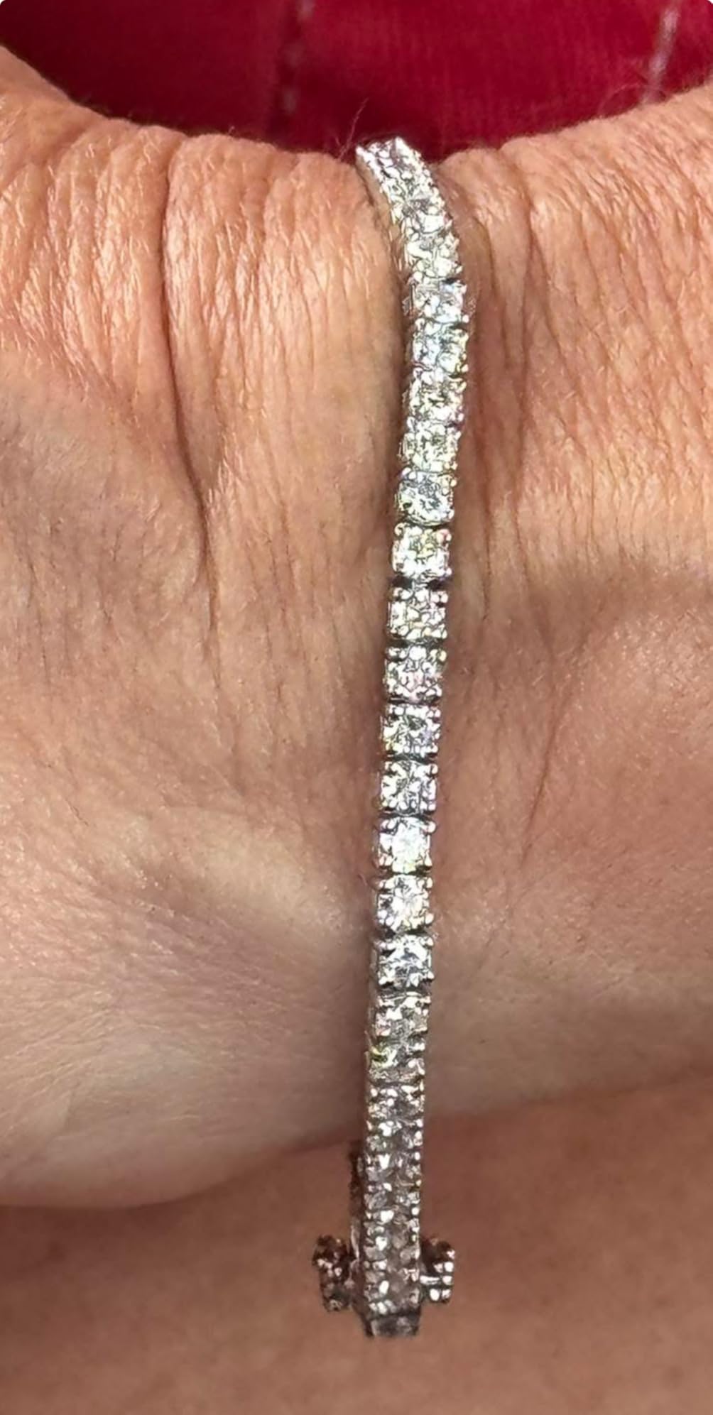 IGI Certified 3.00-10.00 Carat Lab Grown Diamond Tennis Bracelet for Women 14K / 18K Solid White & Yellow Gold Prong Setting Push Safety Lock Clasp Round Cut Jewelry (E-F Color, VS1-VS2 Clarity) customer photo 2
