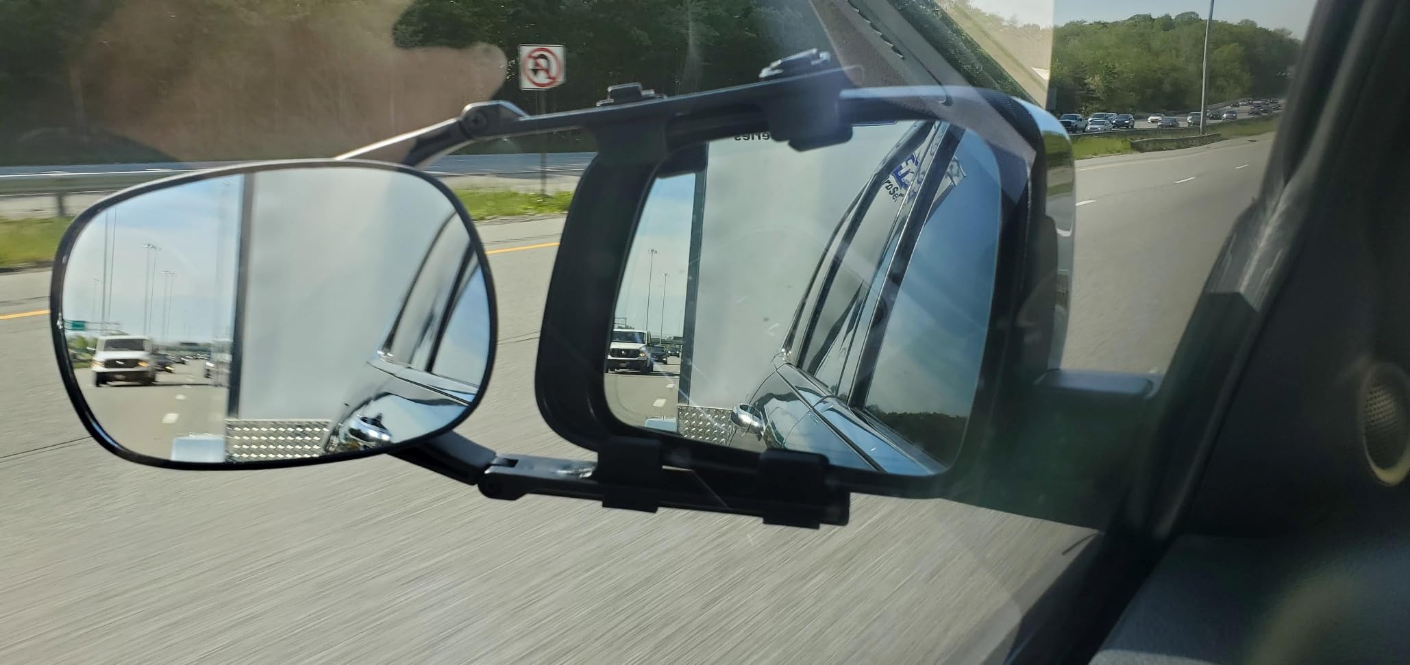 CIPA 11950 Clip-On Towing Mirror,Black & Silver, 15.75 Inch customer photo 1