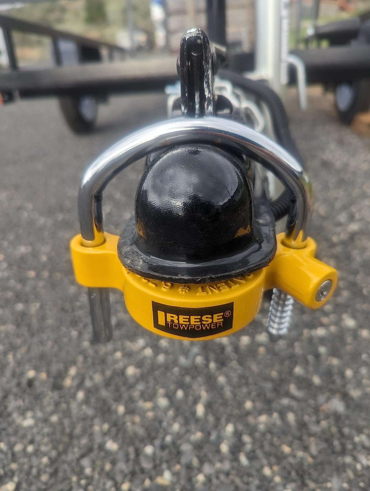 REESE Towpower 72783 Coupler Lock, Adjustable Storage Security, Heavy-Duty Steel, Yellow and Chrome ( Universal Fit) customer photo 2