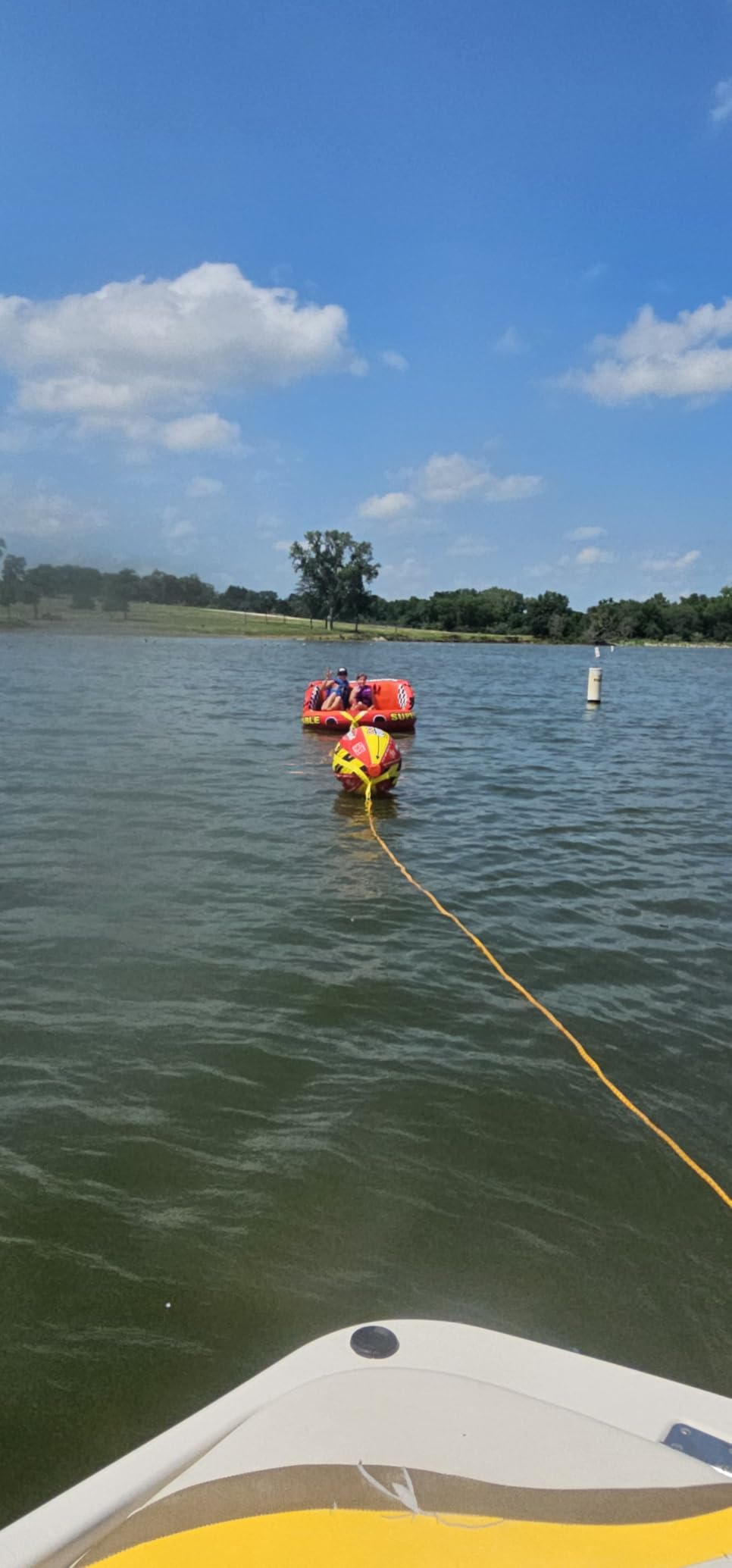 Airhead Mable Towable Tube for Boating, 1-4 Rider Inflatable Boat Tube for Water Tubing, Heavy Duty Full Nylon Cover, EVA Foam Pads, Dual Tow Point, Patented Speed Safety Valve customer photo 2