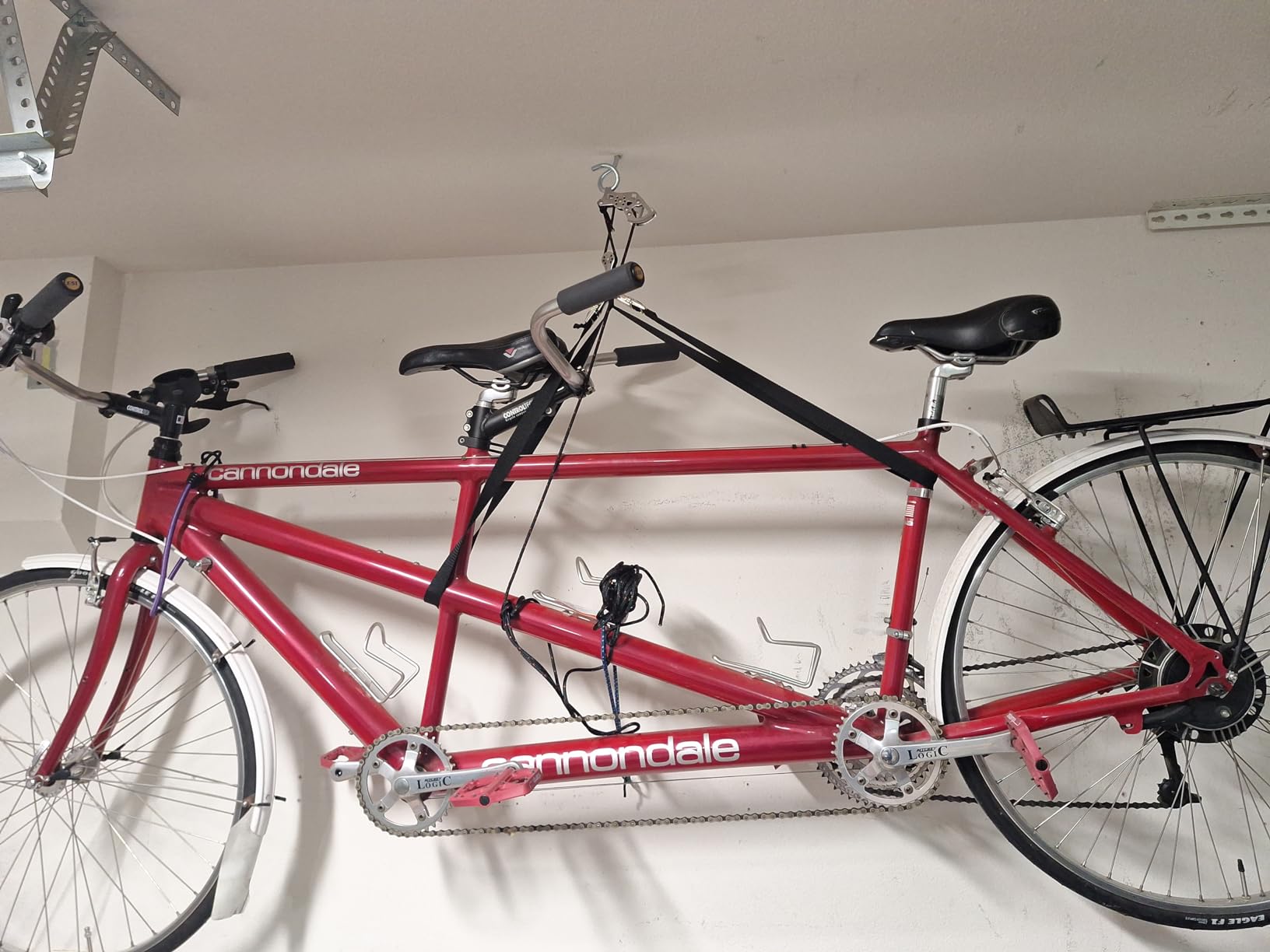 HARKEN Hoister Ceiling Mounted Garage Storage Pulley System Racks for Bikes, Boxes, 45lb Max, 10ft, 7800 customer photo 2