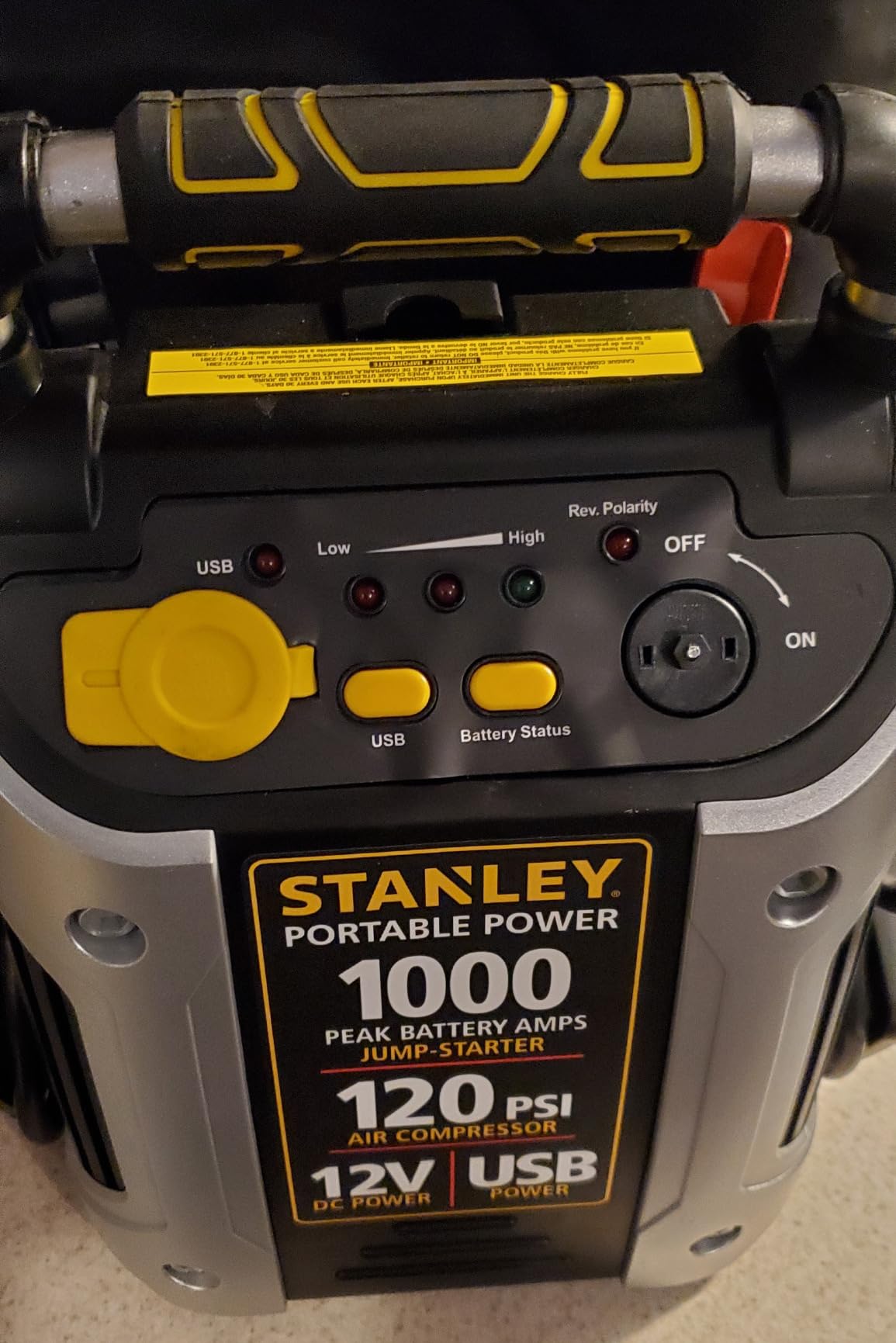 STANLEY J5C09 1000 Amp Jump Starter with Compressor customer photo 1