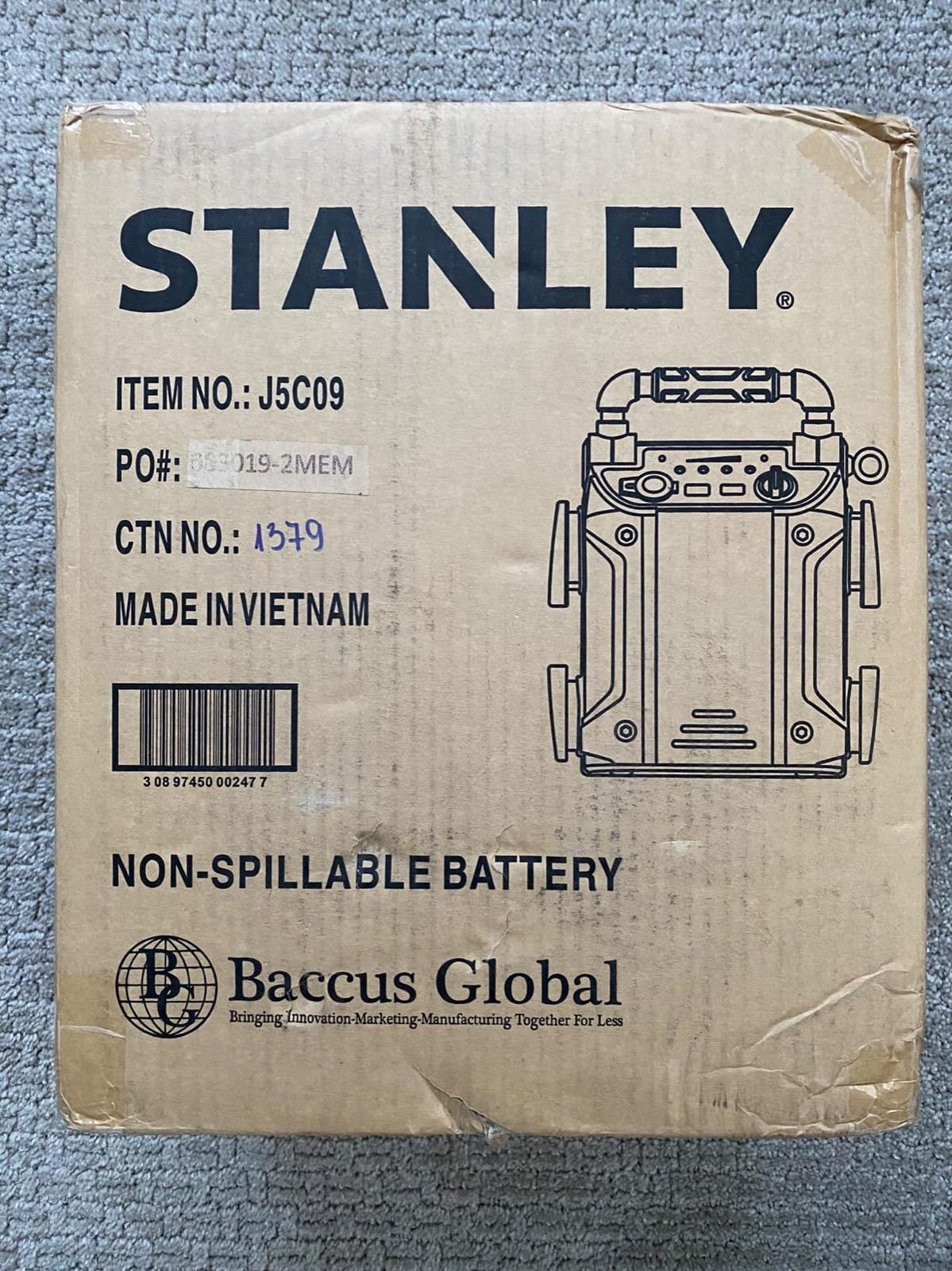 STANLEY J5C09 1000 Amp Jump Starter with Compressor customer photo 2