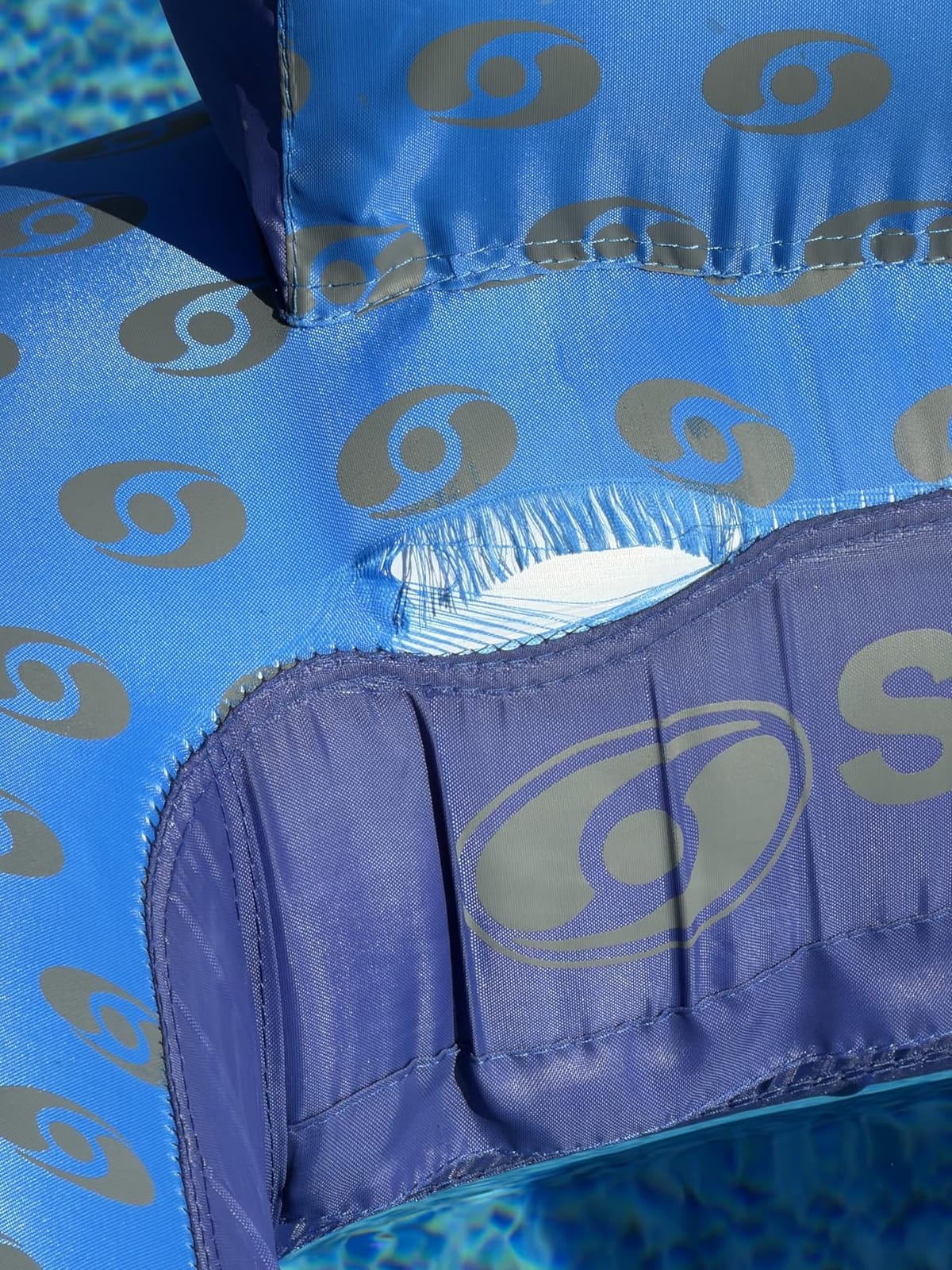 SWIMLINE Original Fabric Covered Inflatable Pool Lounger | with Comfortable Sling Seat, Back Rest, and Built in Cup Holder | for Pool, Beach, Lake, and More customer photo 2