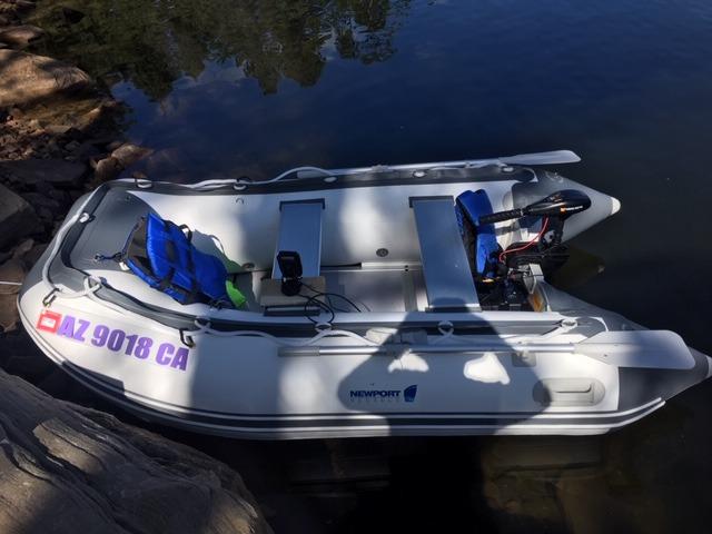 Newport 10ft 6in Newport Model Inflatable Dinghy Boat Transom Sport Tender - 5 Person - 15HP USCG Rated, White/Gray customer photo 1