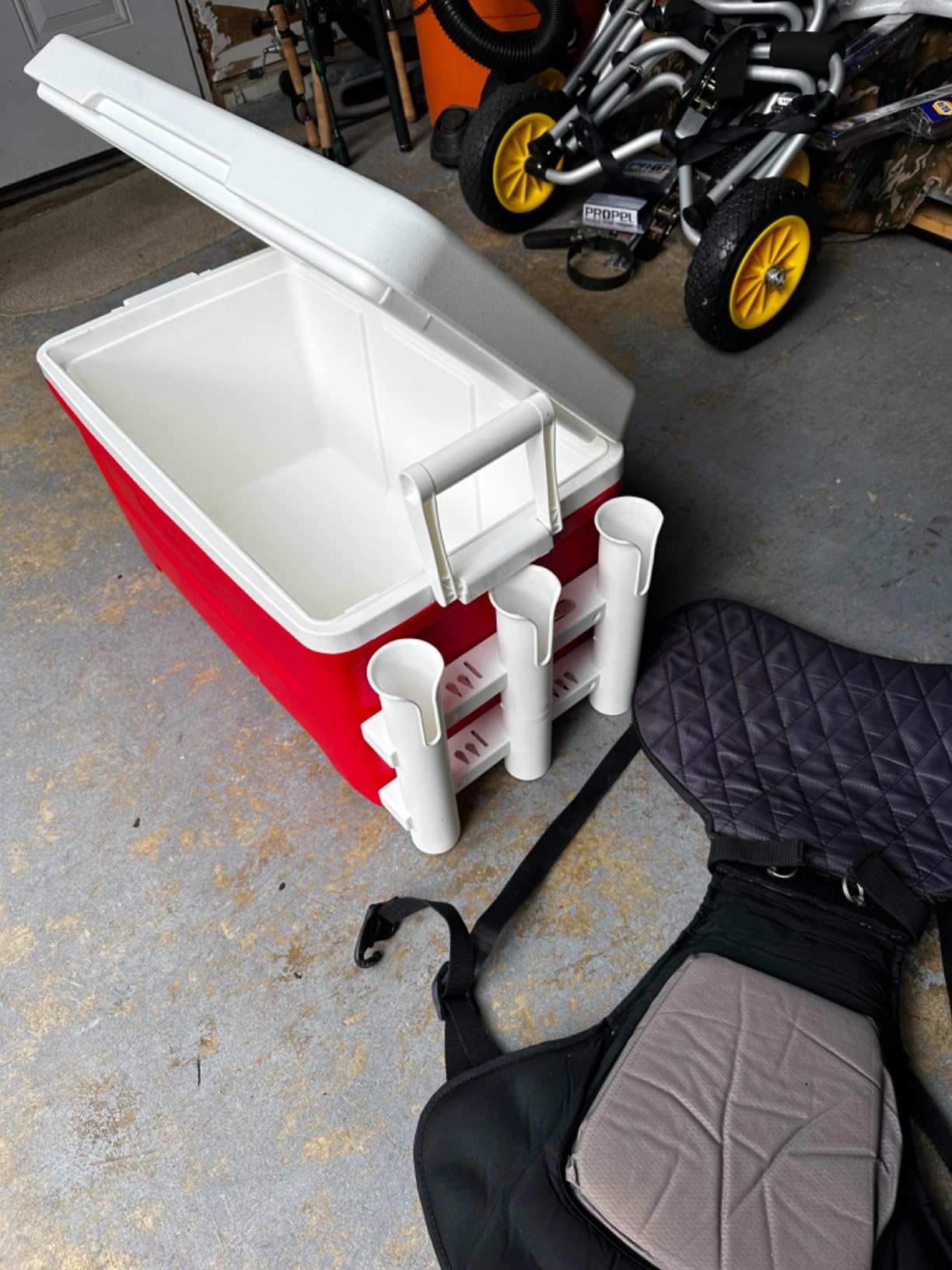 SeaSense 3-Rack Fishing Rod Holder for Your Boat, Pontoon, Garage – Convenient Storage for Fishing Poles, Pliers, Filet Knives & Other Gear – Mounting Hardware Included, Snaps Together Easily customer photo 1