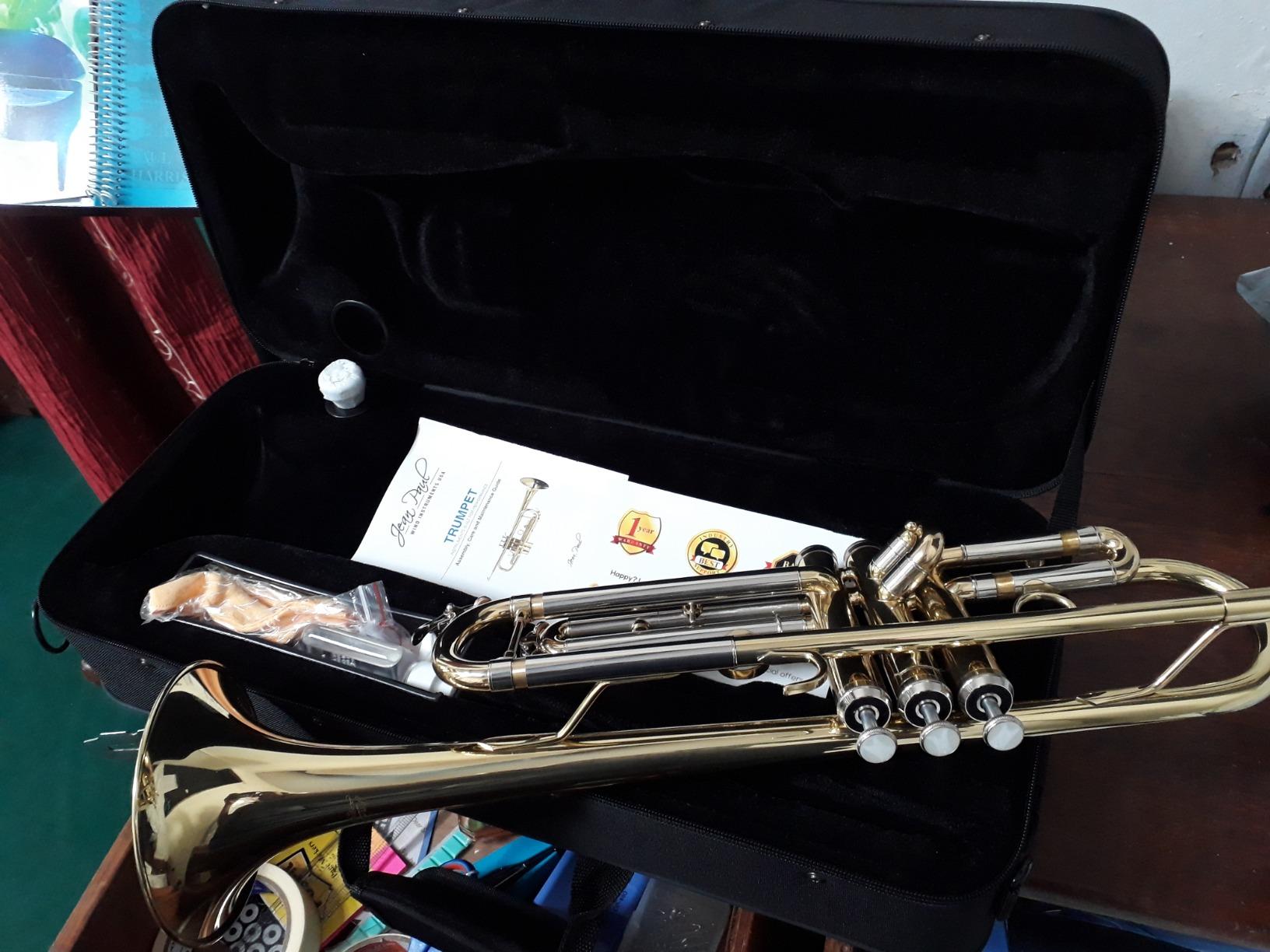 Jean Paul TR-330 Student Bb Trumpet, Two-Piece Yellow Brass Bell, Stainless Steel Valves, U.S. Play-Tested, Gold Lacquer Finish, 7C Mouthpiece and Semi-Hard Case Included customer photo 2