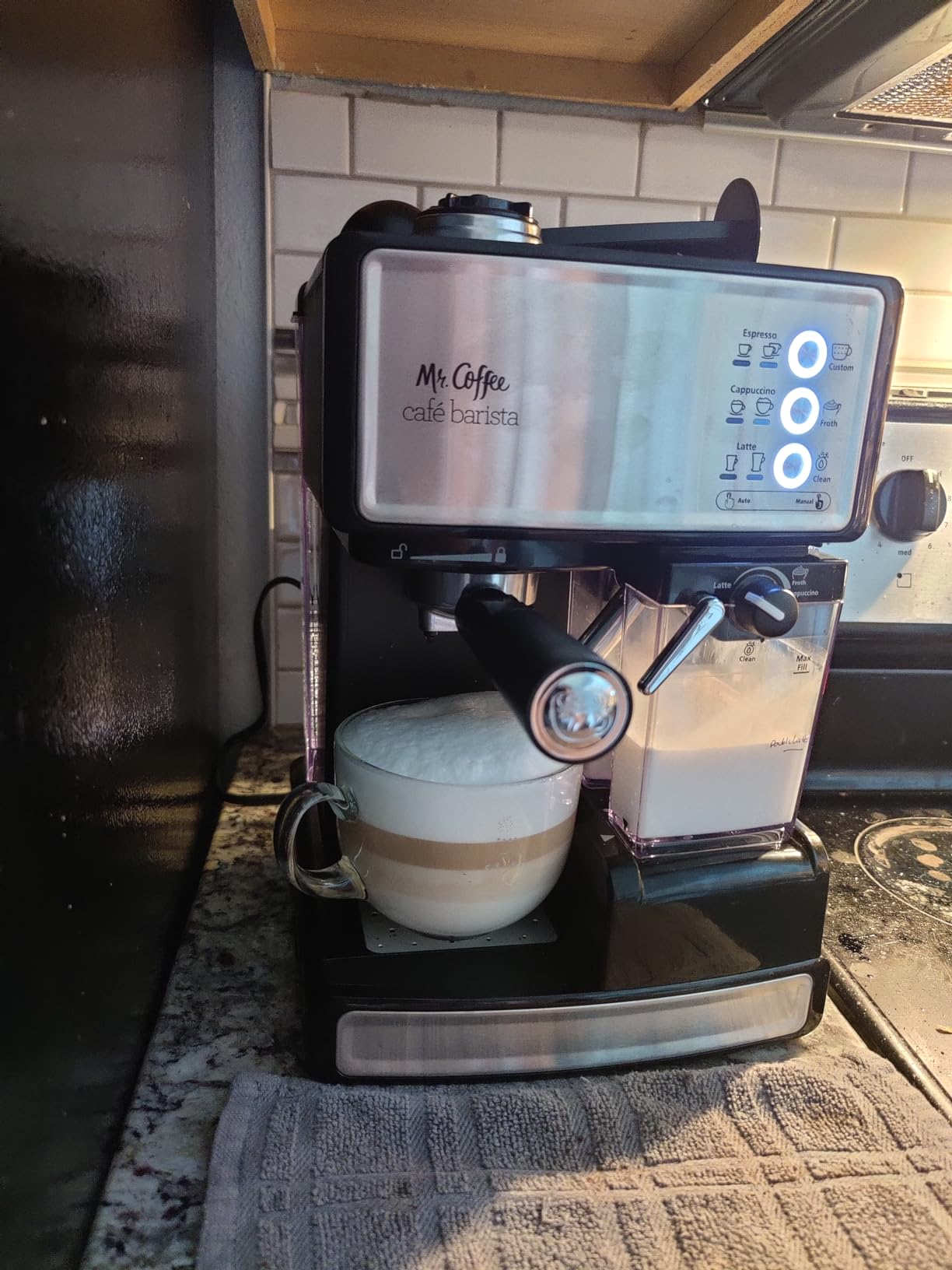 Mr. Coffee Espresso and Cappuccino Machine Stainless Steel Programmable Coffee Maker with Automatic Milk Frother 15-Bar Pump Ideal for Home Baristas customer photo 1