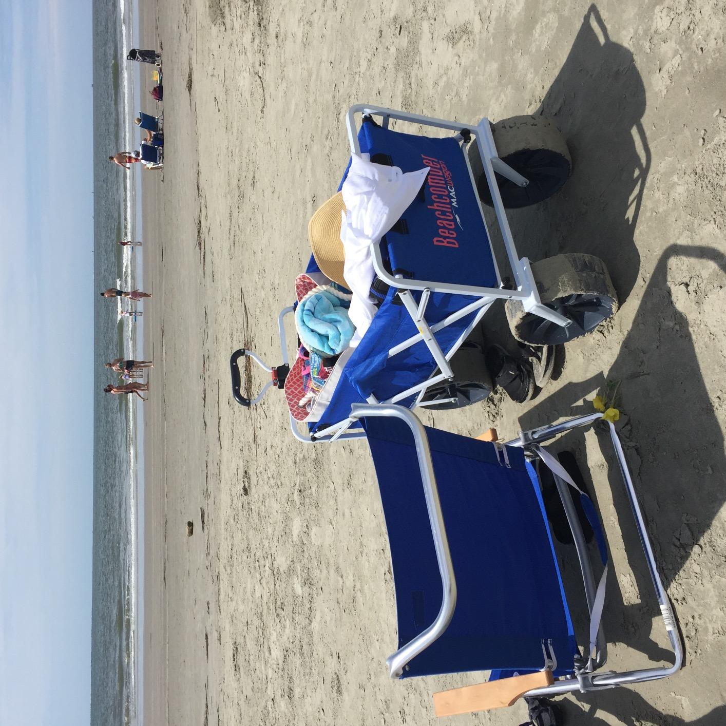 Mac Sports Heavy Duty Collapsible Folding All Terrain Utility Beach Wagon Cart, Blue/White customer photo 1