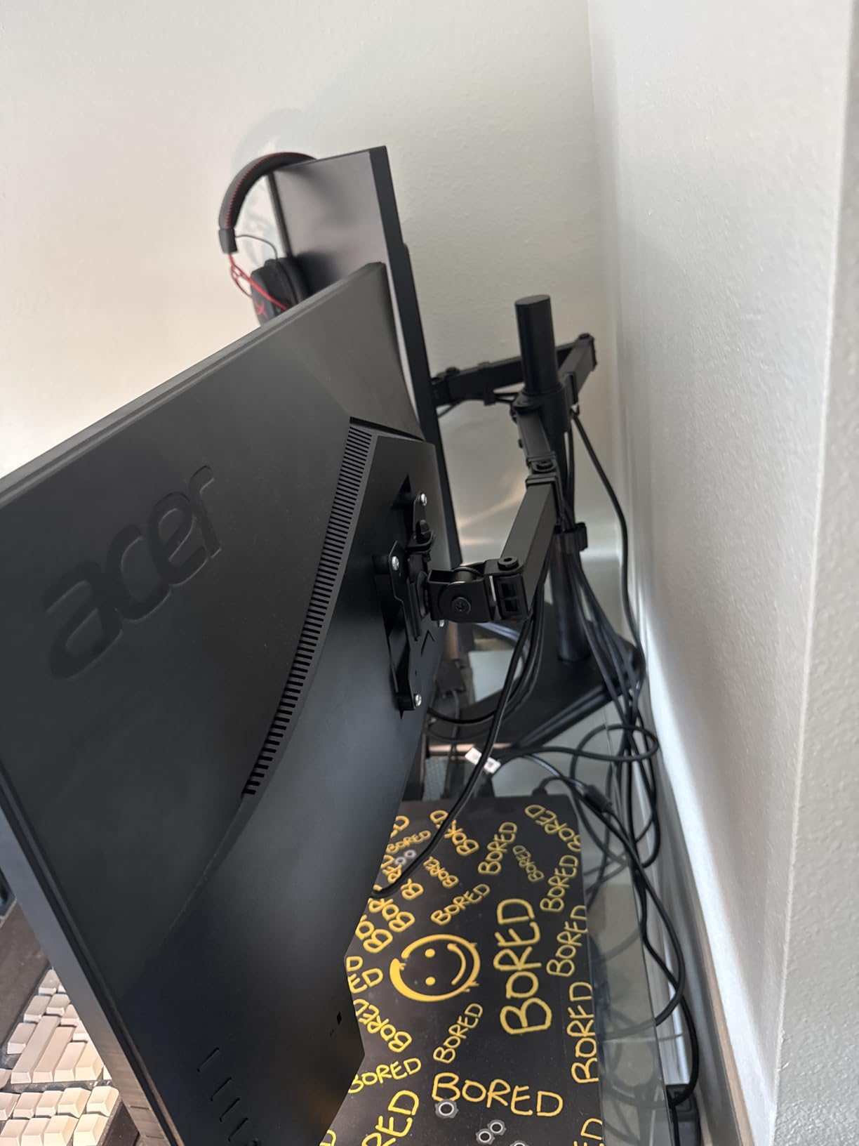 VIVO STAND-V002F Dual LED LCD Monitor Free-Standing Desk Stand for 2 Screens up to 27 Inch Heavy-Duty Fully Adjustable Arms with Max VESA 100x100mm customer photo 2
