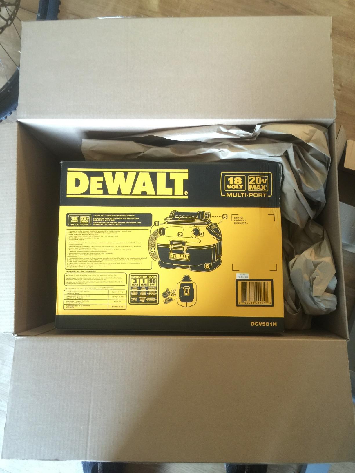 DEWALT 20V MAX Shop Vacuum Wet and Dry, Shop Vac 2 Gallon, Cordless and Corded Wet Dry Vacuum Cleaner, Wide Nozzle, Hepa Filter, Tool Only (DCV581H) customer photo 1