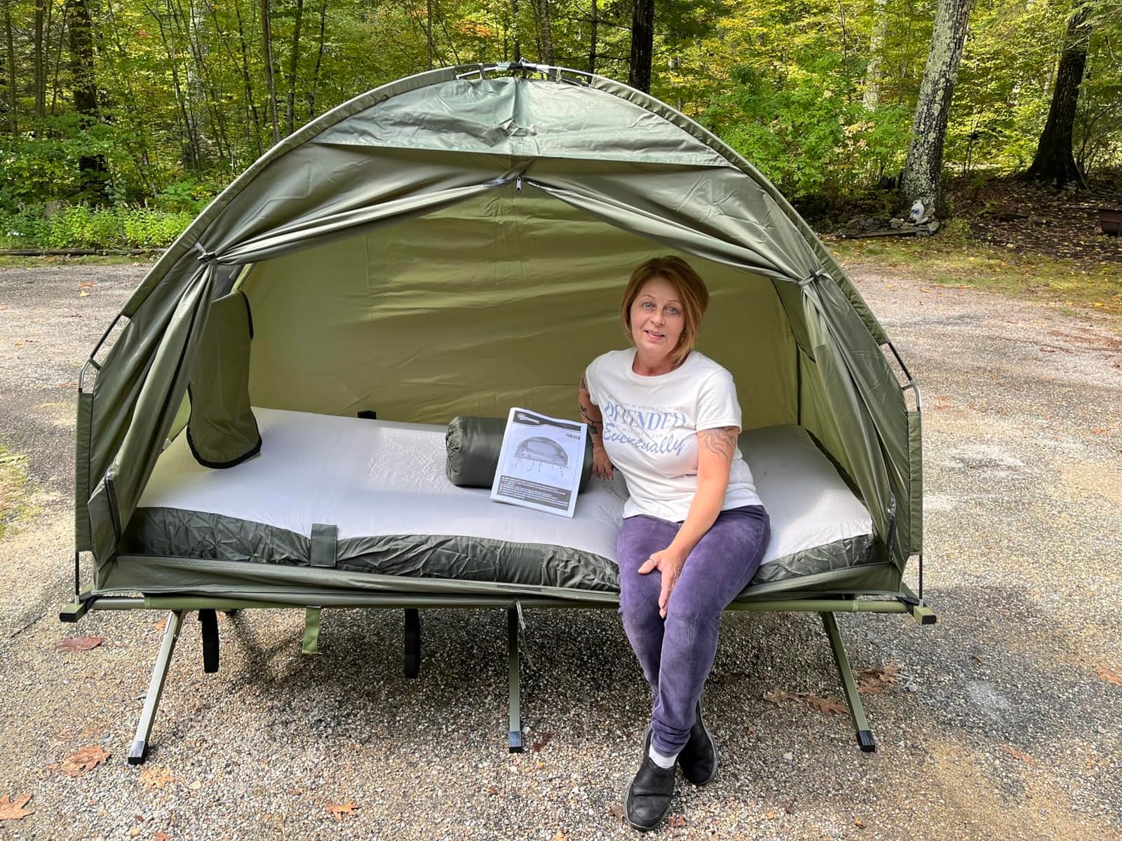 Outsunny Camping Tent Cot 6-in-1 Single Person Folding Tent Cot Combo customer photo 2