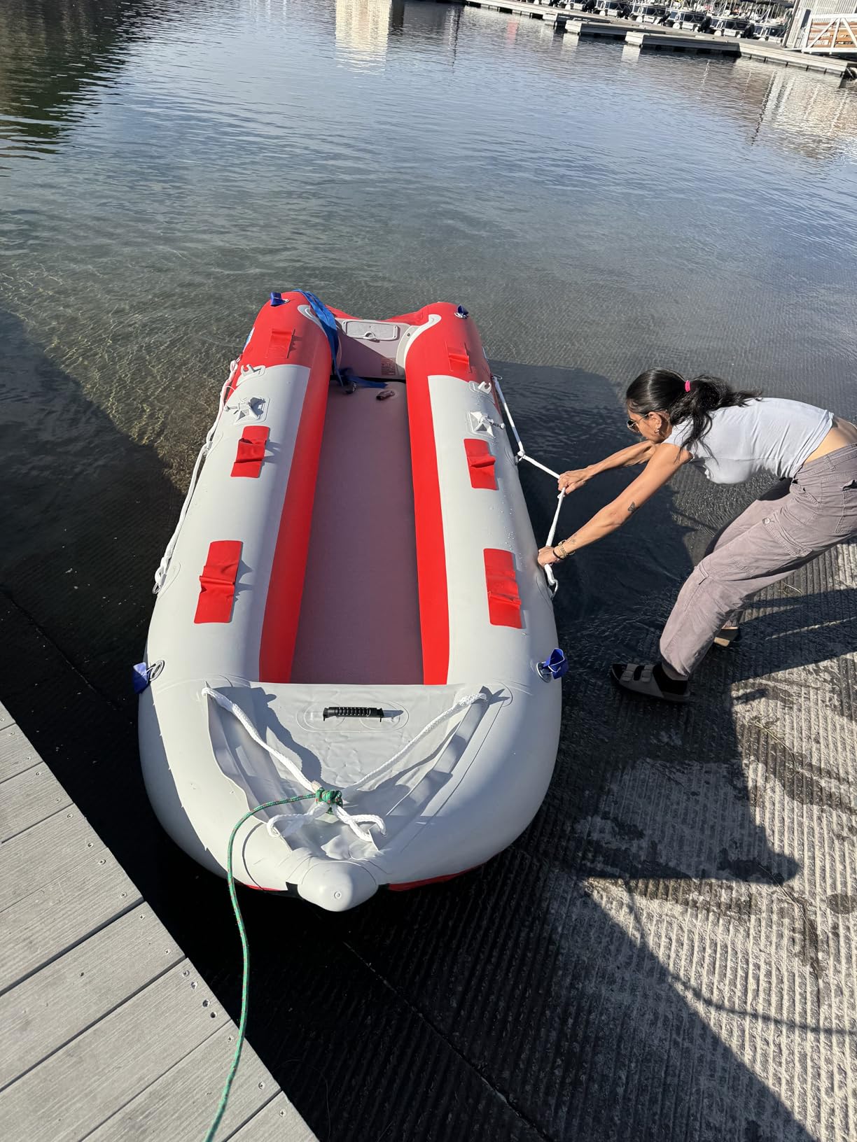 BRIS 14.1 FT Inflatable Kayak Fishing Tender Inflatable Poonton Boat with Air Floor customer photo 2