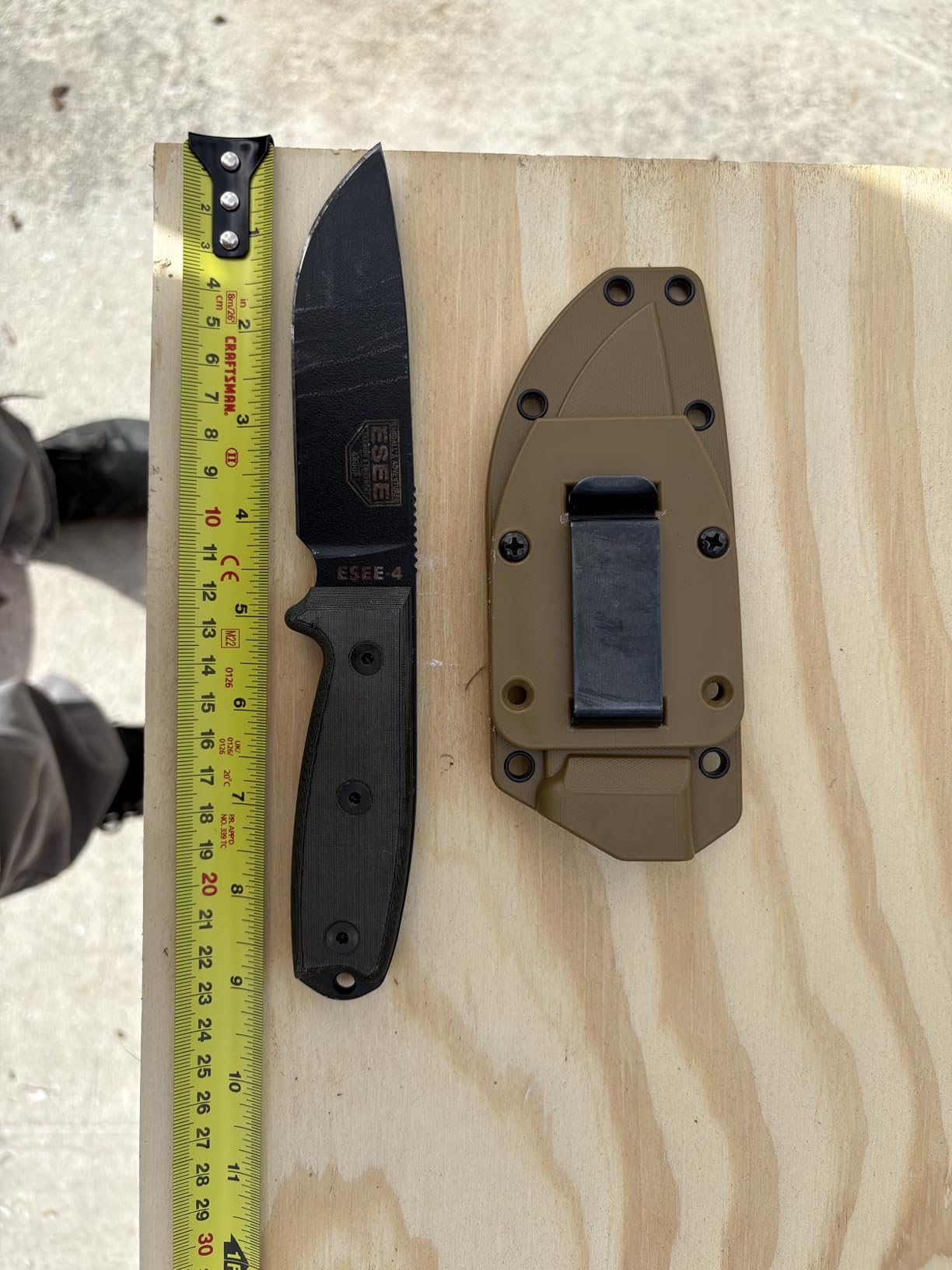 ESEE 4P Survival Knife - Field Tested Fixed Blade Knife with Molded Polymer Sheath & Clip Plate, Full Tang, Plain Edge - Durable Outdoor Camping Blade with Sheath for Survival customer photo 1