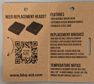 BBQ-Aid Grill Brush and Scraper for Barbecue – Grill Brush for Outdoor Grill with Extended, Large Wooden Handle and Replaceable Stainless Steel Bristles Head –No Scratch- BBQ Grill Brush for Any Grill customer photo 1