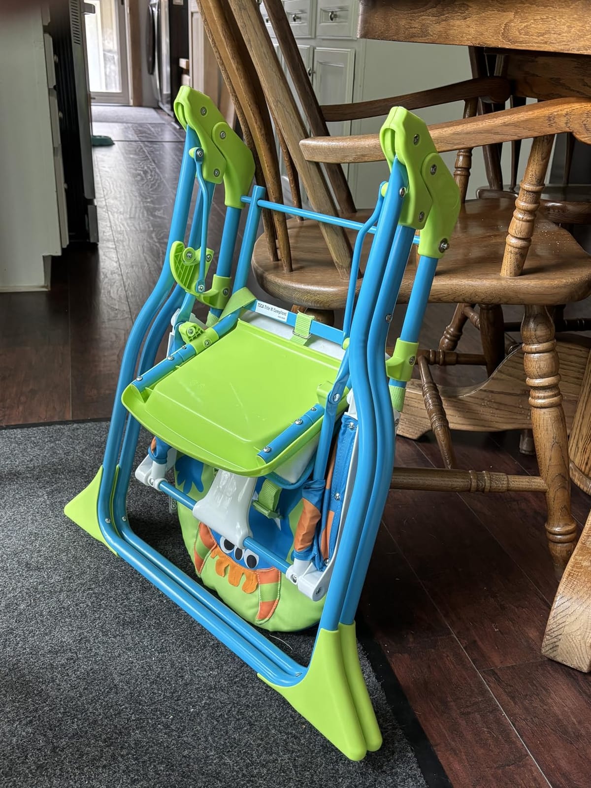 Cosco Kids Simple Fold Folding High Chair for Babies and Toddlers (from 6 Months to 50 lbs) Simple Fold Deluxe with 3-Position Tray, Portable High Chair, Monster Syd customer photo 1