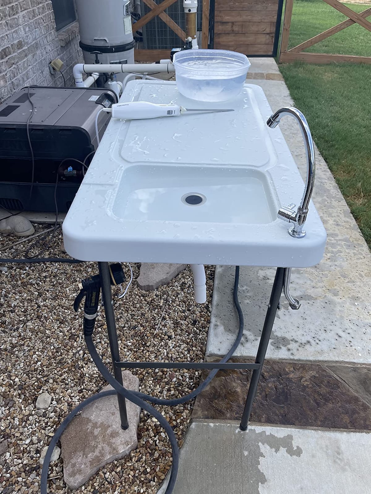 Old Cedar Outfitters Fish and Game Cleaning Table with Sink and Folding Legs customer photo 1