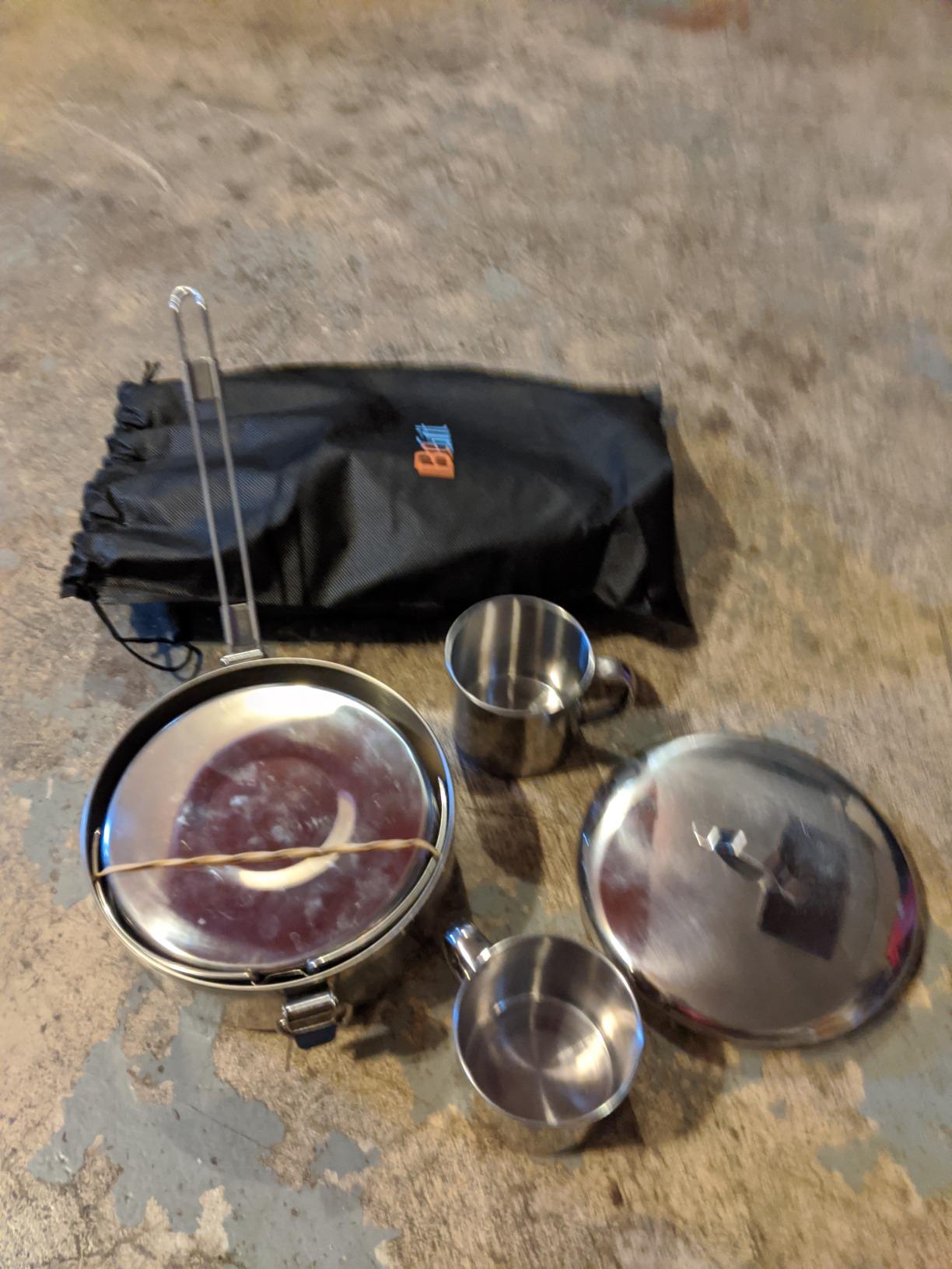 BeGrit Stainless Steel Camping Cookware Pot and Pan Set for Backpacking customer photo 2