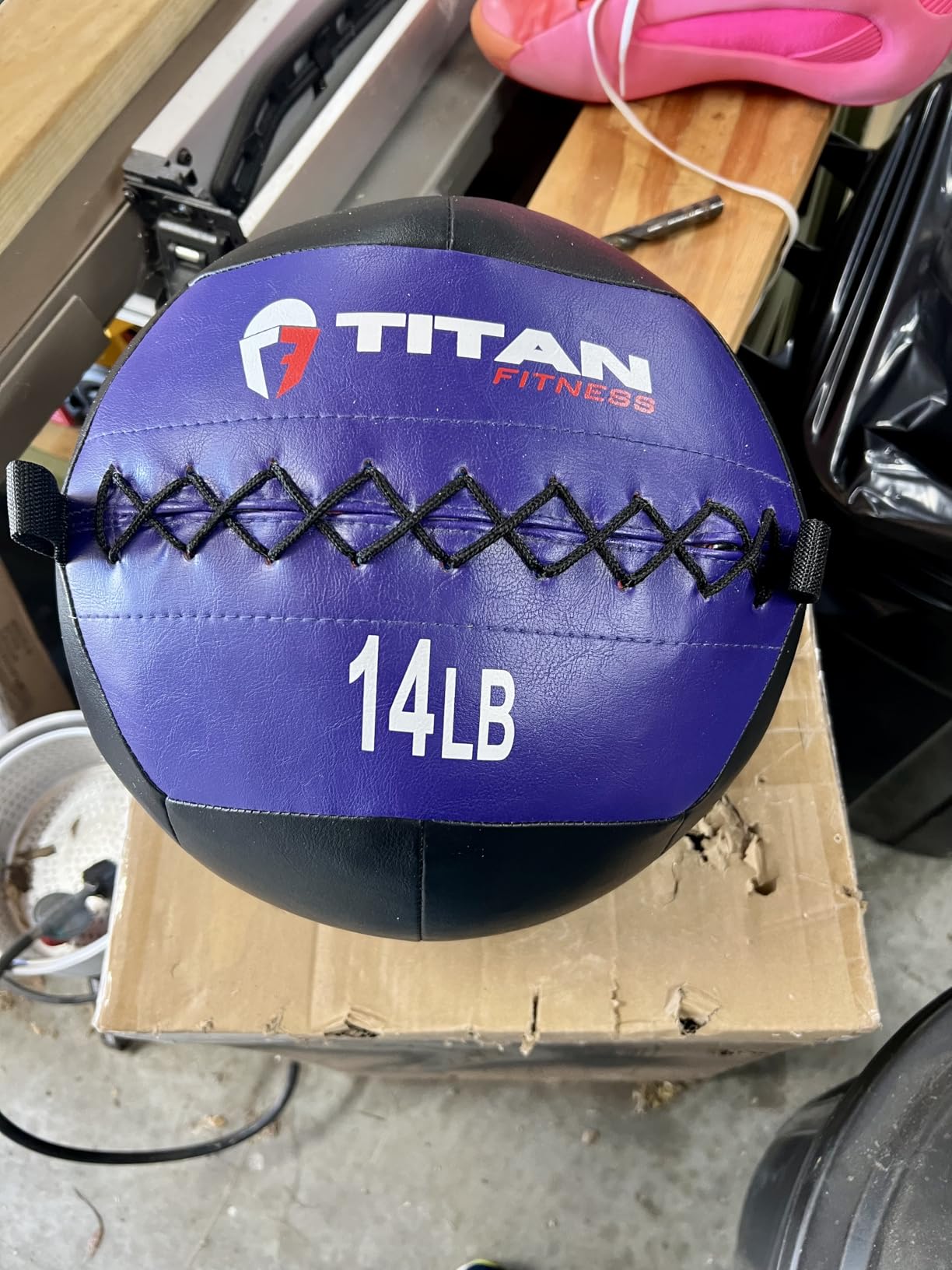Titan Fitness Soft Leather Medicine Wall Ball Durable, Endurance, Cardio, Core Strength customer photo 2
