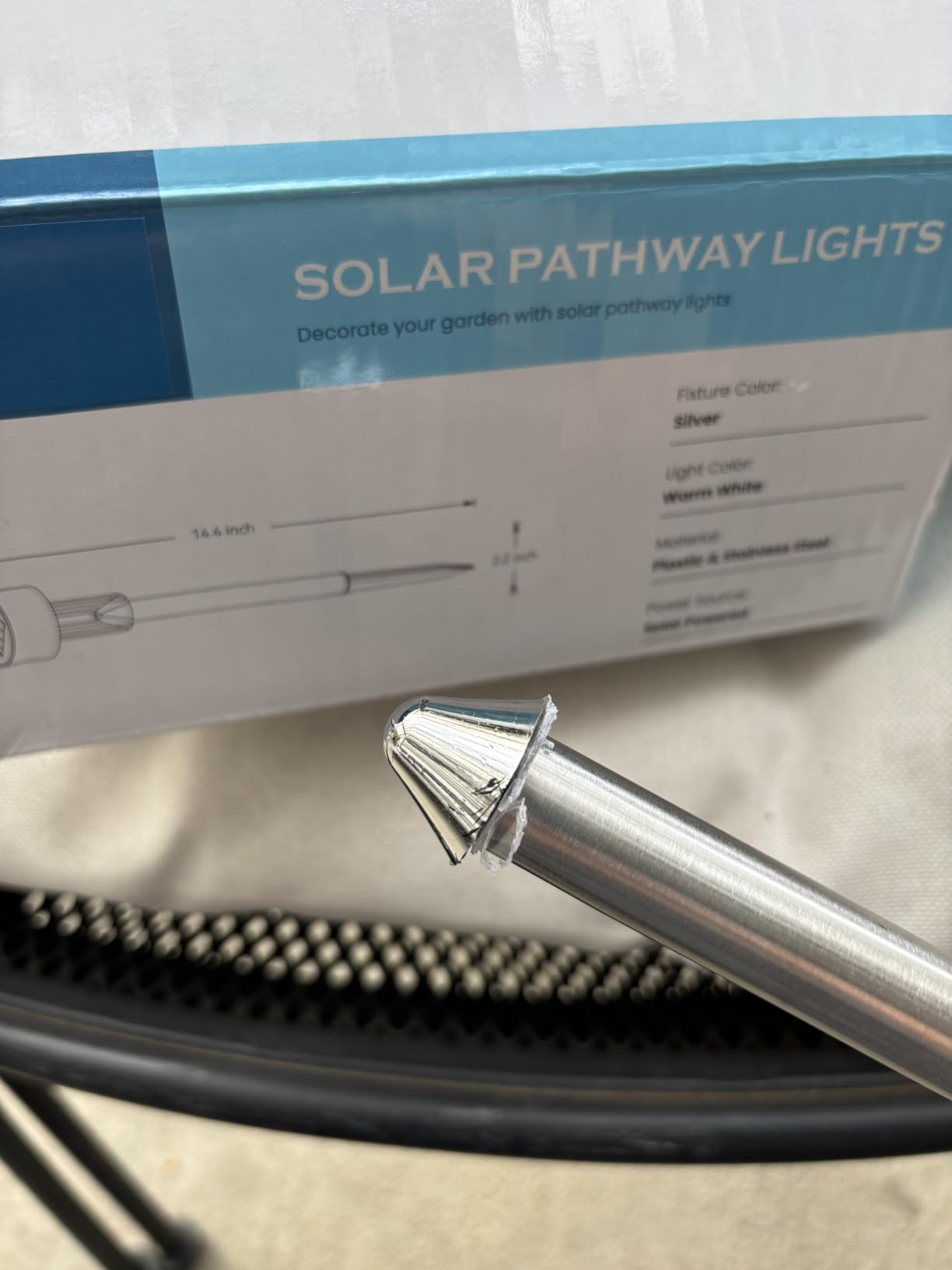 GIGALUMI Outdoor Waterproof Solar Garden Lights, 12 Pack Cold White customer photo 2