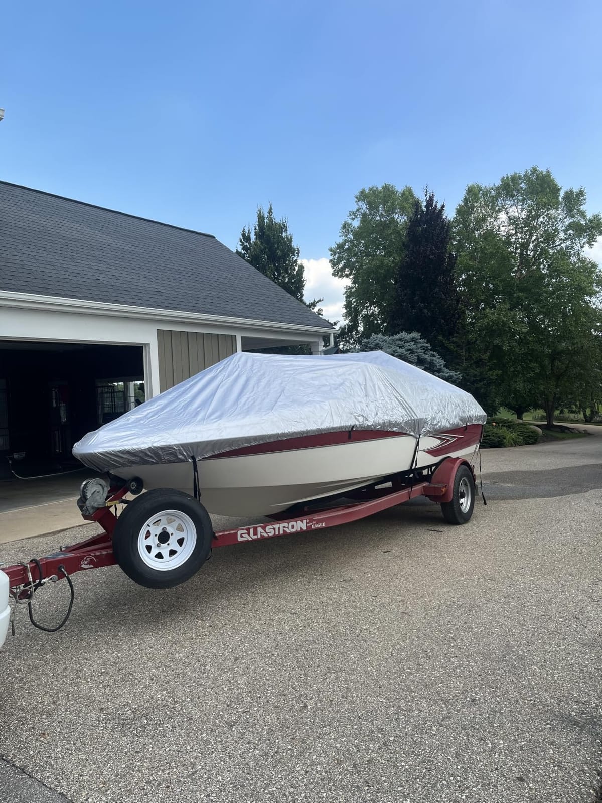iCOVER Trailerable Boat Cover- 17'-19' Heavy Duty Waterproof Tarp Covers with Storage Bag, Fits V-Hull, Fish&Ski, Pro-Style, Fishing, Runabout, Bass Boats, up to 17ft-19ft Long X 96