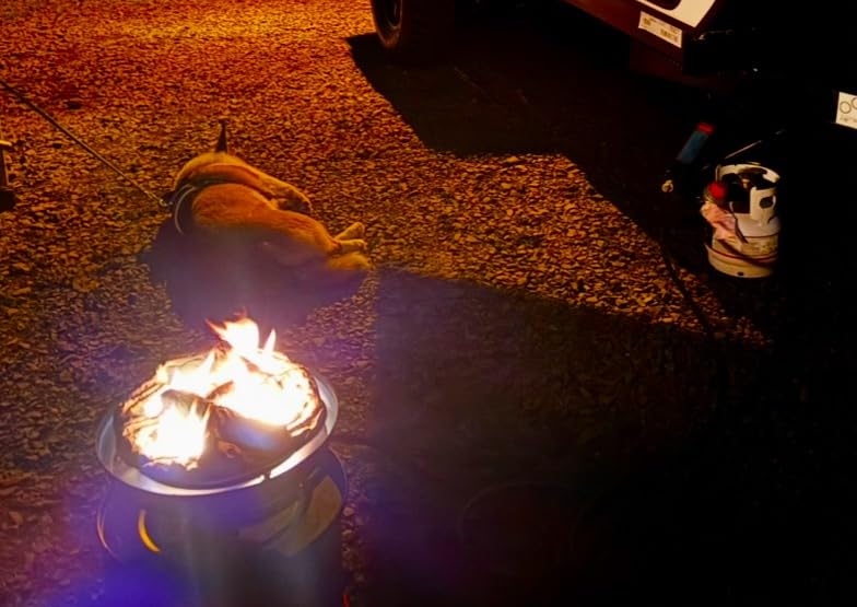 Camco 13.25 Inch Big Red Campfire Compact Outdoor Portable Tabletop Propane Heater Fire Pit Bowl for Camping, Tailgating, and Patios, Red customer photo 1