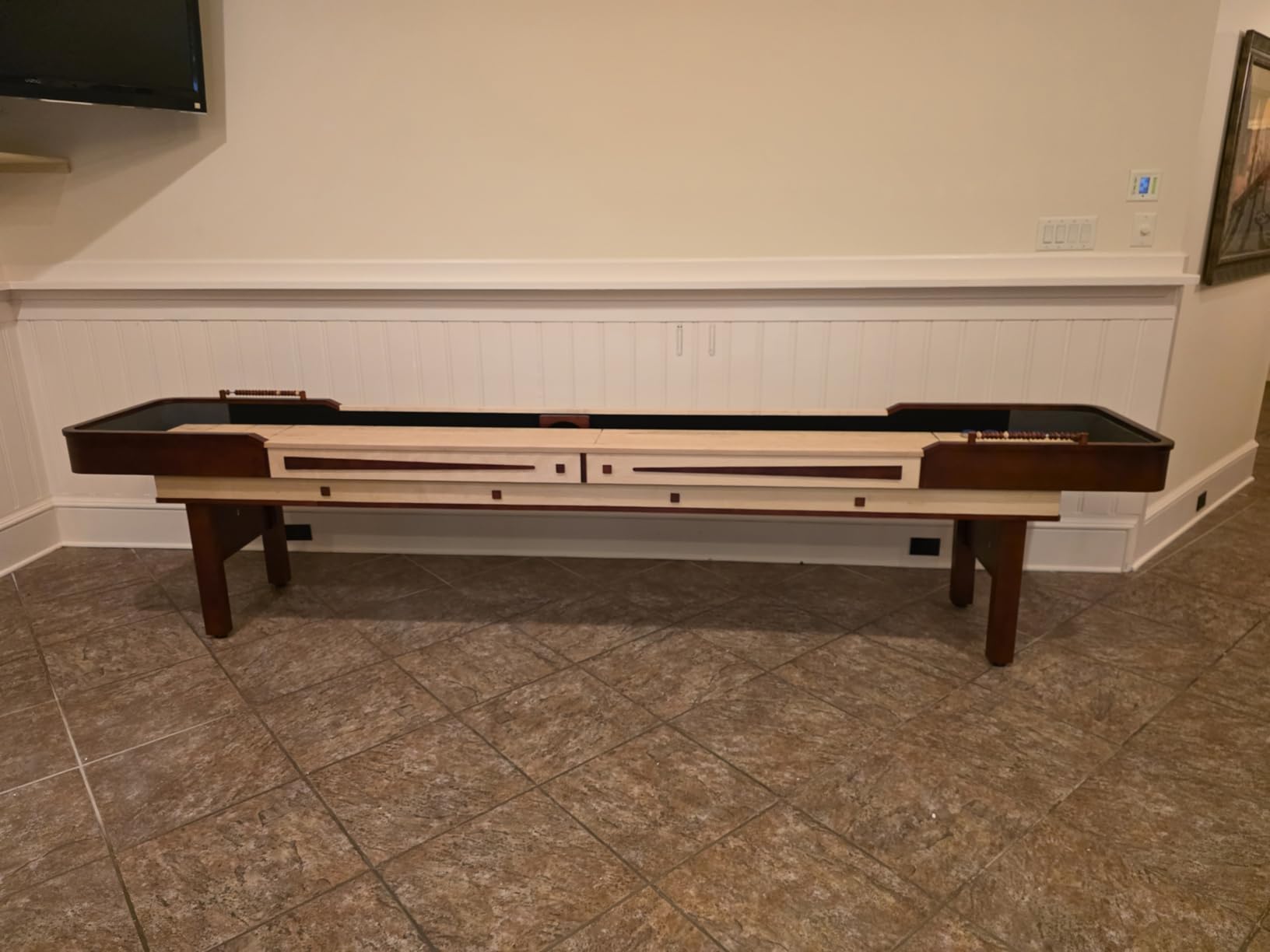 Hathaway Merlot 12-Ft Shuffleboard Game Table - Walnut Finish customer photo 2